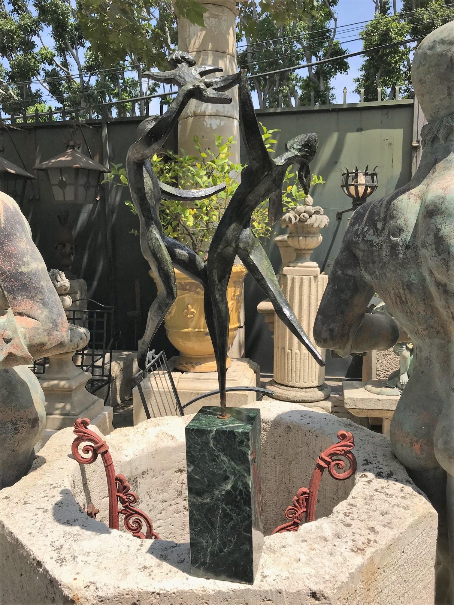 Bronze Sculpture 20th Century Spirit of Life After Robert Russin on Marble Base In Good Condition For Sale In West Hollywood, CA