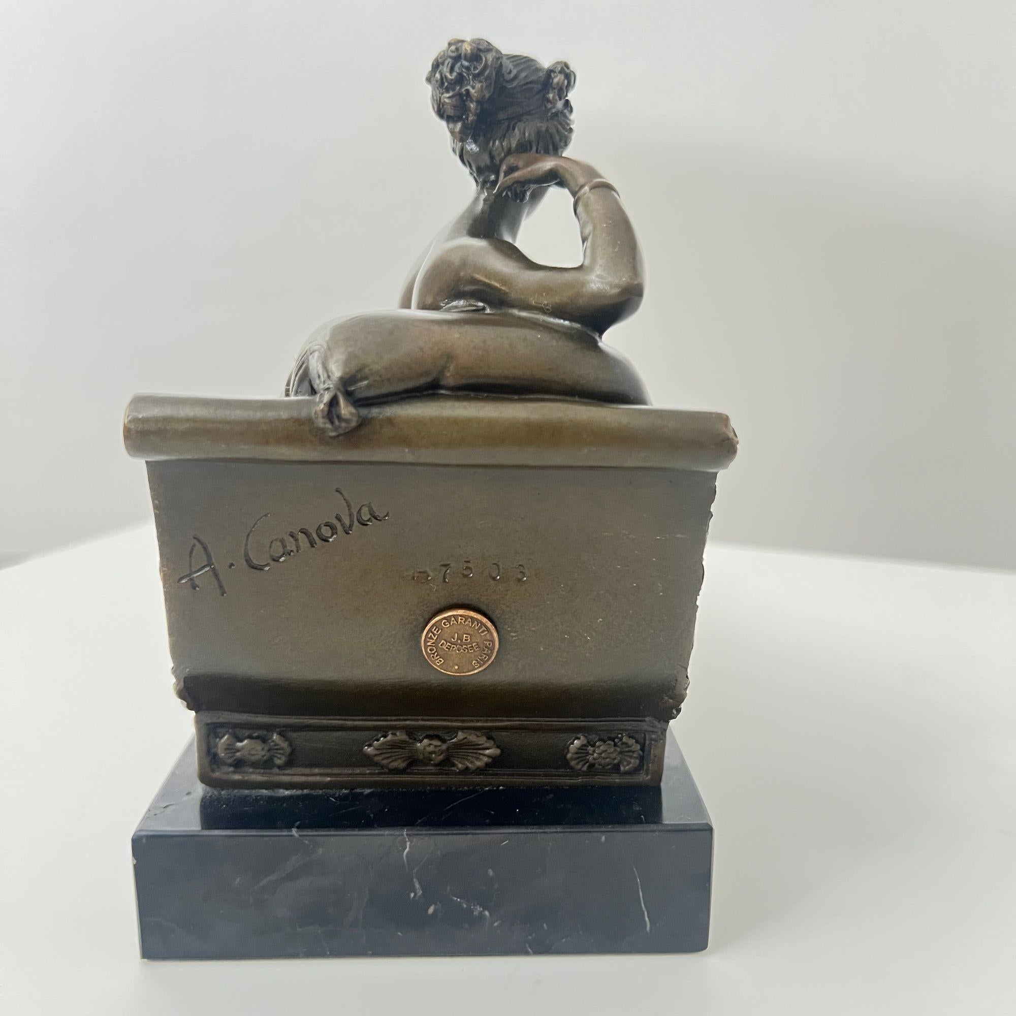 Neoclassical Bronze Sculpture after A. Canova, P. Bonaparte as Venus Victrix, Paris, 20th. C. For Sale