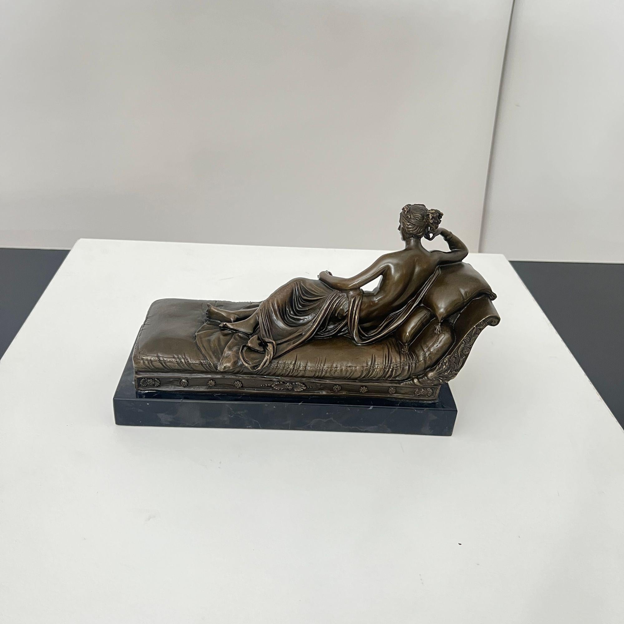 Bronze Sculpture after A. Canova, P. Bonaparte as Venus Victrix, Paris, 20th. C. In Excellent Condition For Sale In Regensburg, DE