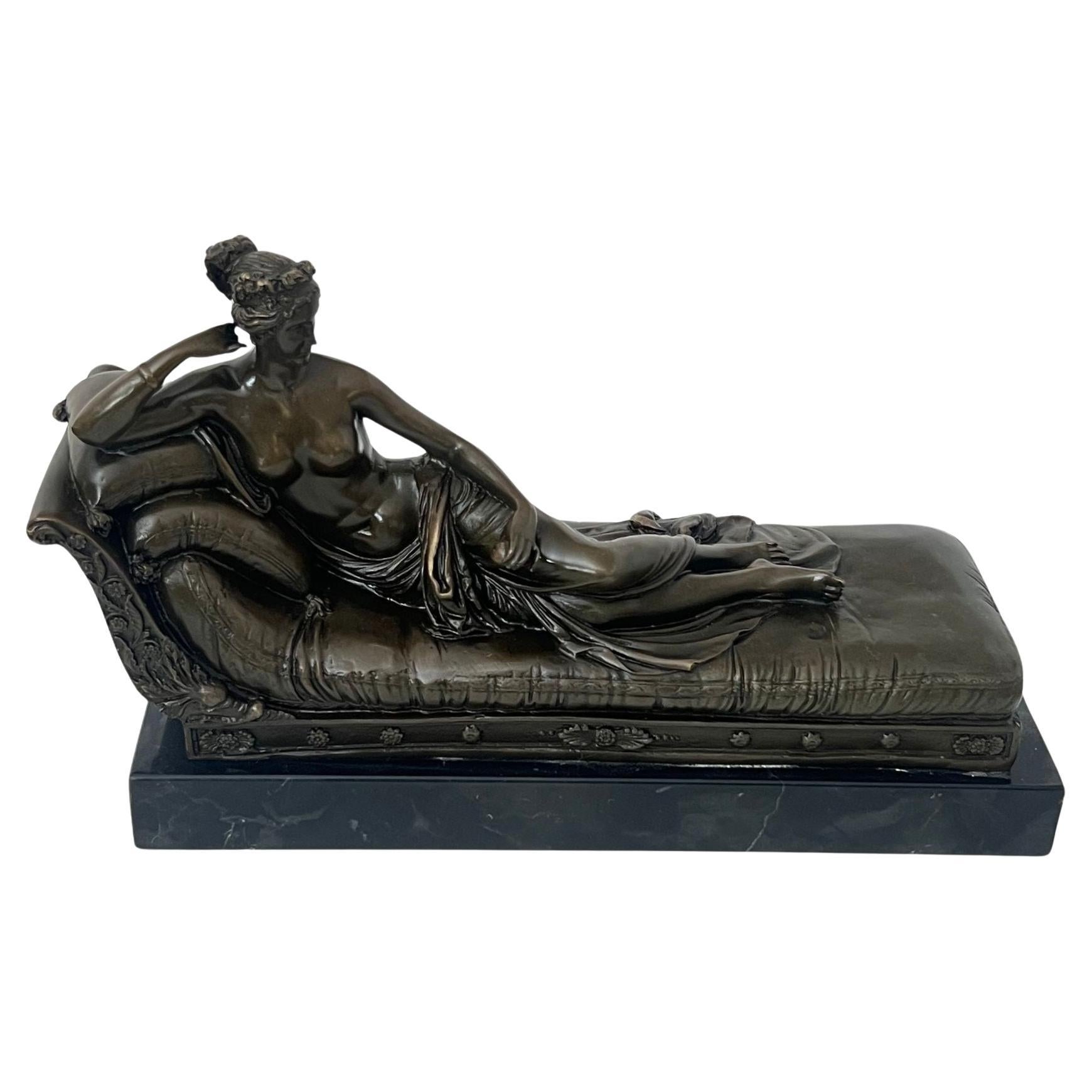 Bronze Sculpture after A. Canova, P. Bonaparte as Venus Victrix, Paris, 20th. C.