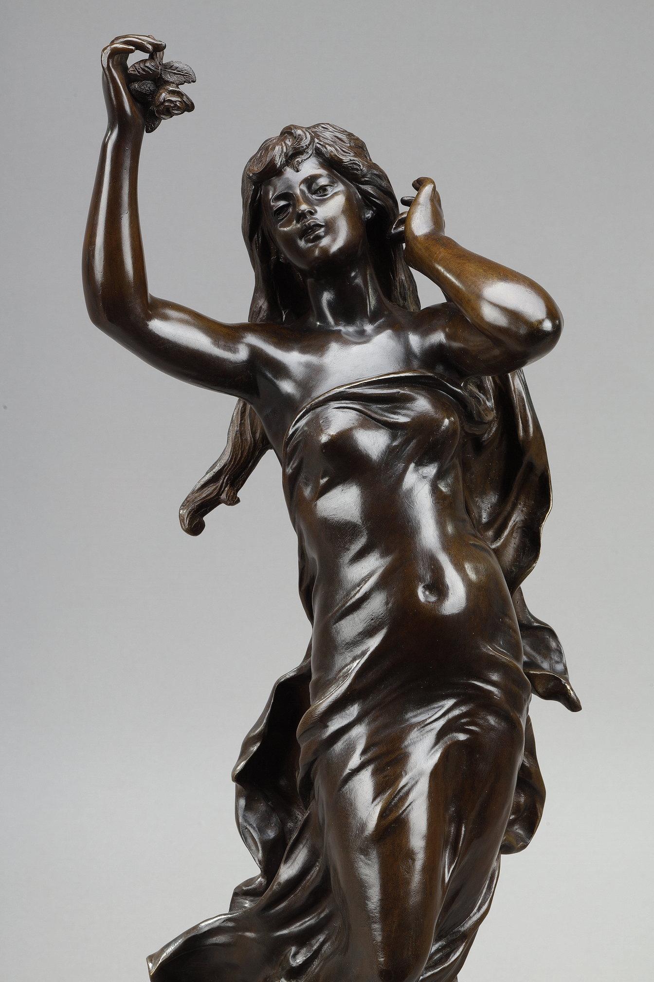 Bronzeskulptur, nach Hippolyte Moreau, „Dawn“, Bronzeskulptur im Angebot 4