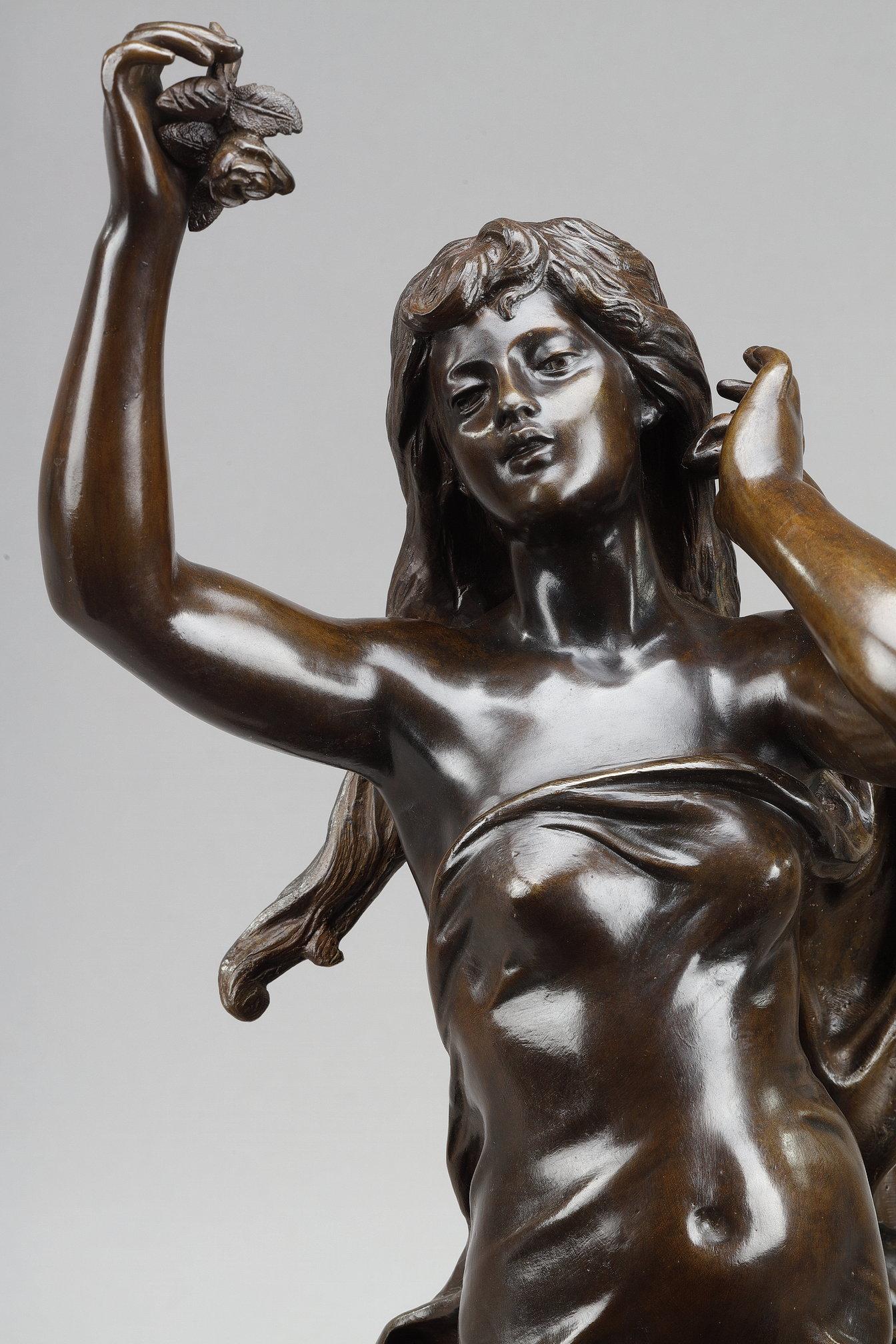 Sculpture en bronze d'après Hippolyte Moreau, « Dawn » en vente 4