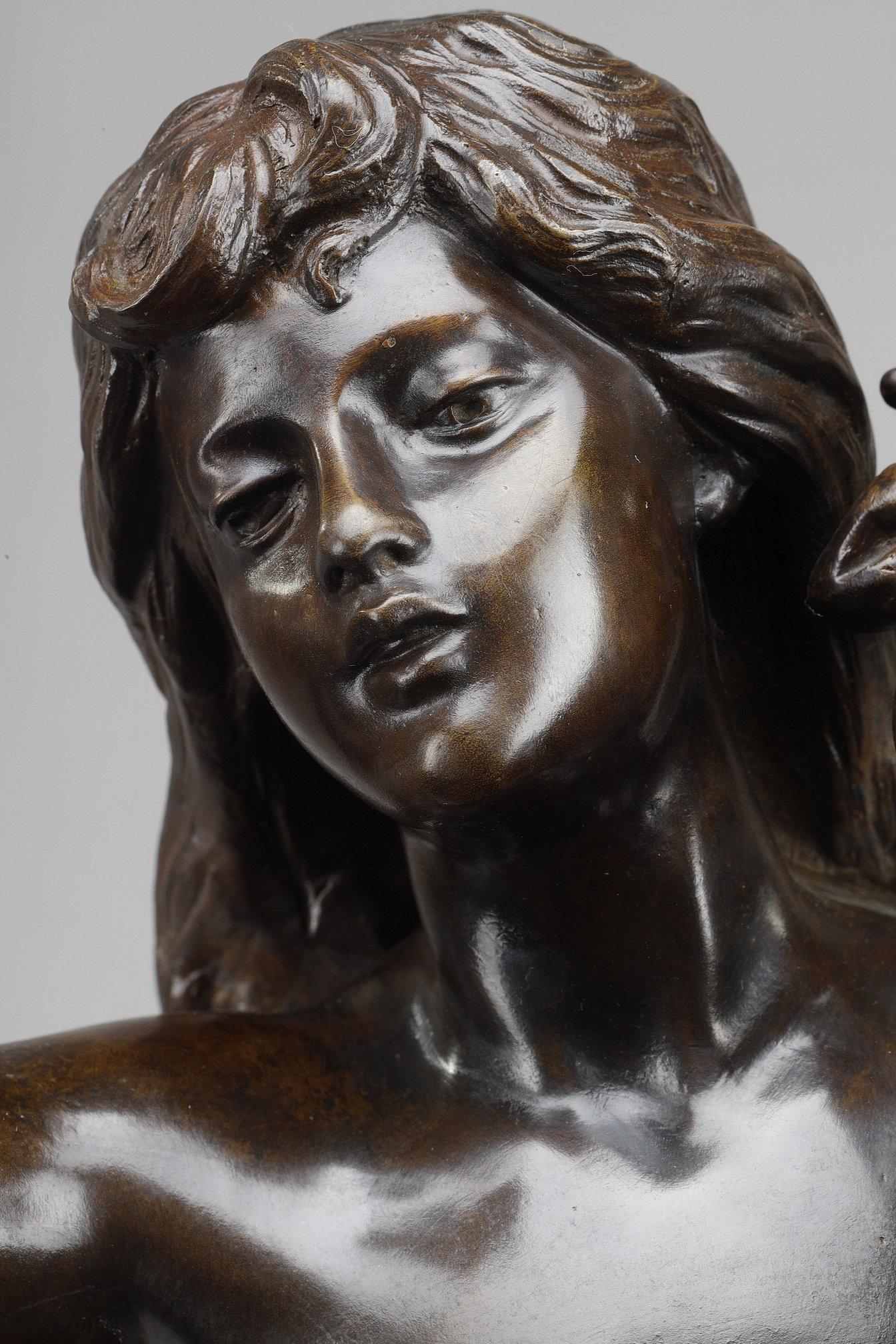 Bronzeskulptur, nach Hippolyte Moreau, „Dawn“, Bronzeskulptur im Angebot 7