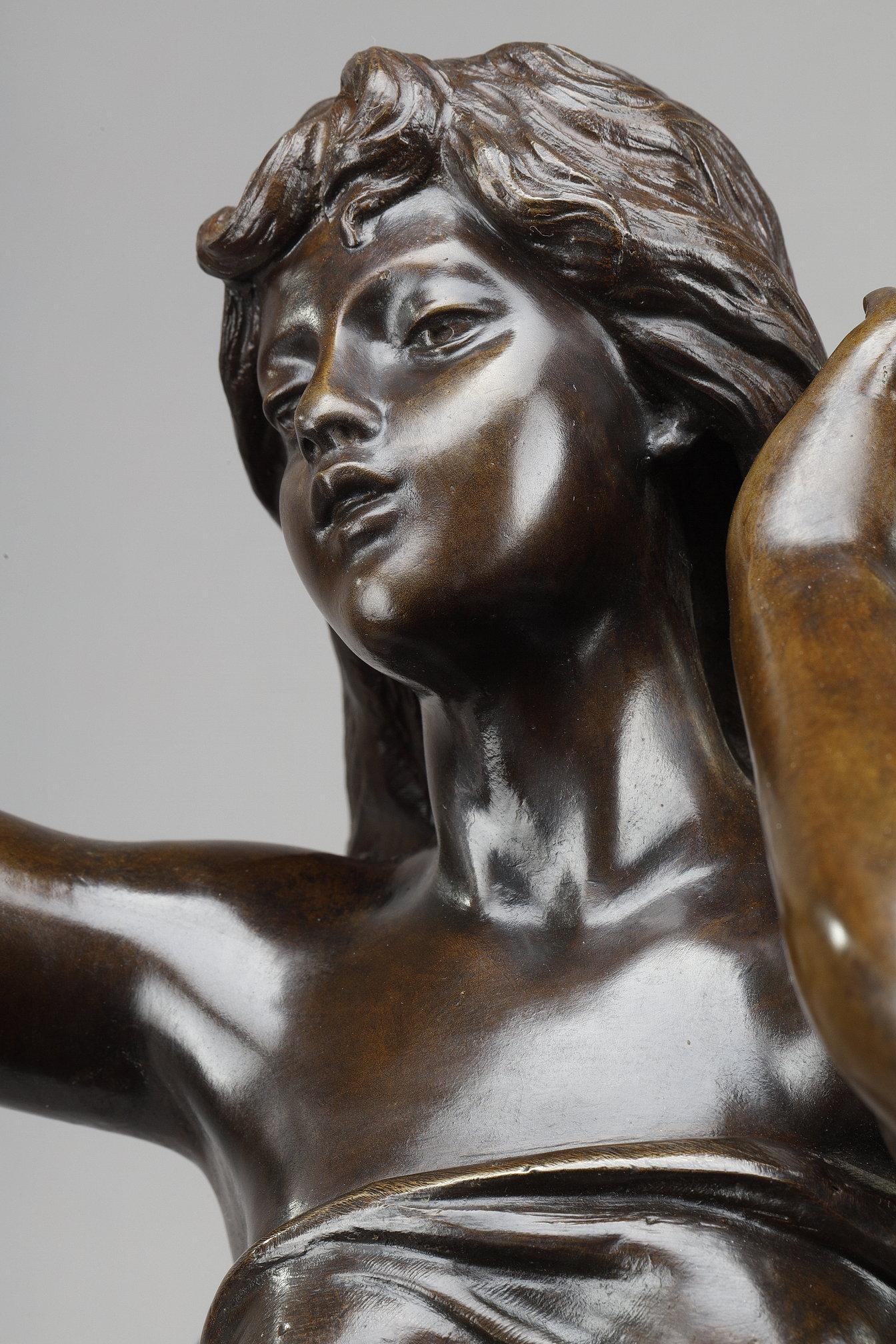 Sculpture en bronze d'après Hippolyte Moreau, « Dawn » en vente 7