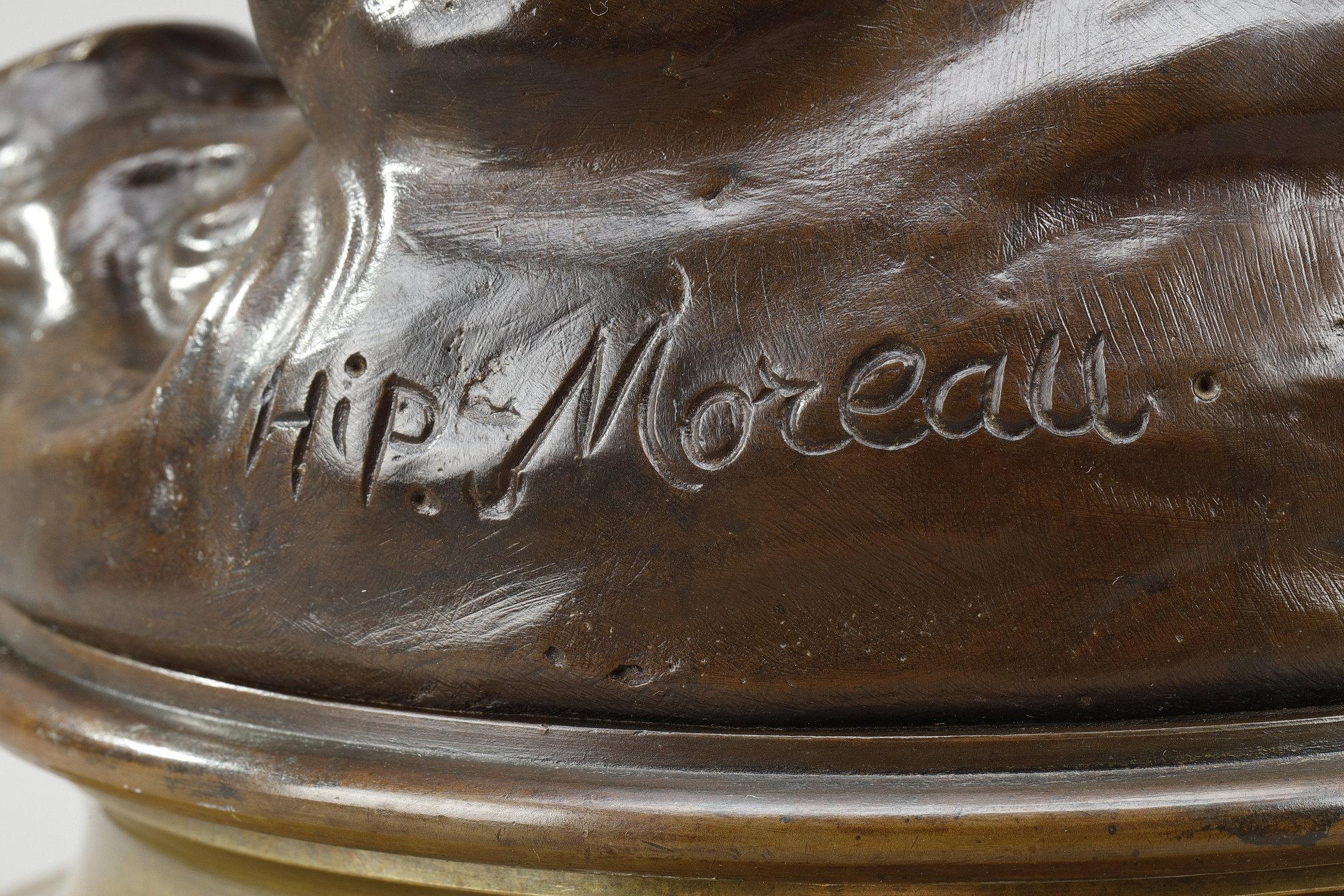 Sculpture en bronze d'après Hippolyte Moreau, « Dawn » en vente 12