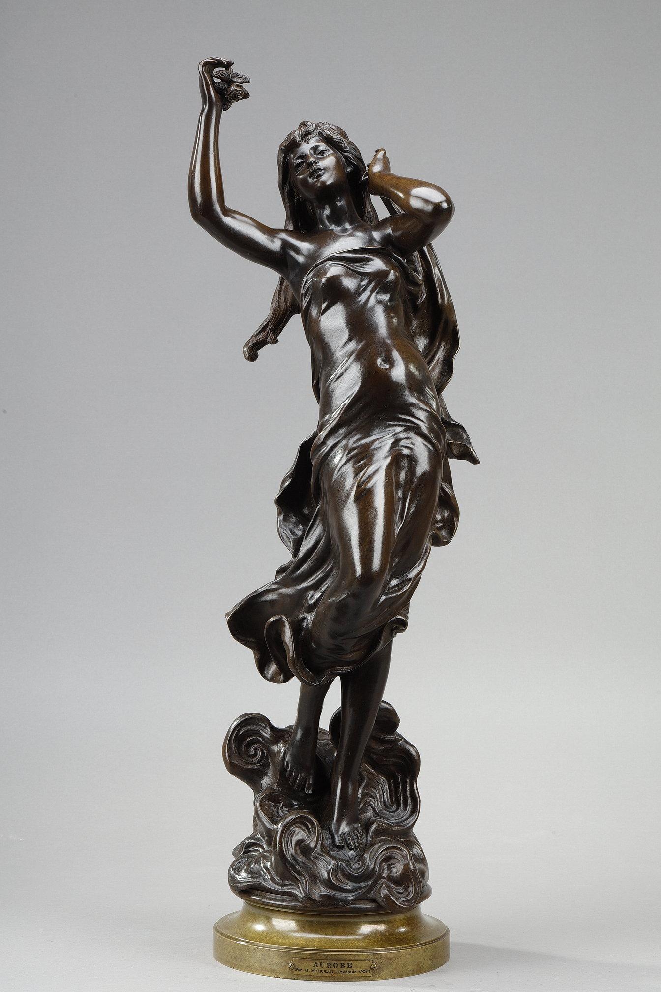 Bronzeskulptur, nach Hippolyte Moreau, „Dawn“, Bronzeskulptur (Französisch) im Angebot