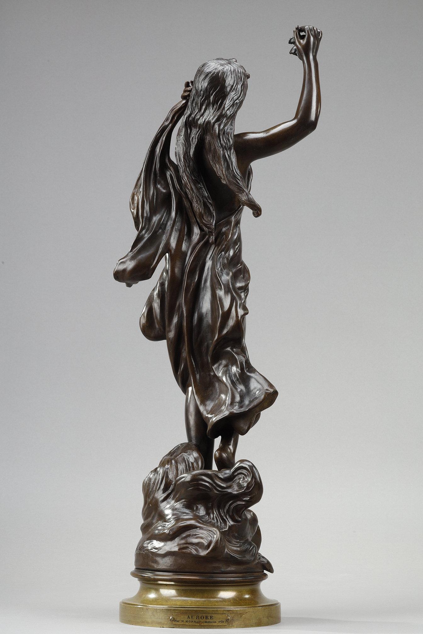 Début du 20ème siècle Sculpture en bronze d'après Hippolyte Moreau, « Dawn » en vente