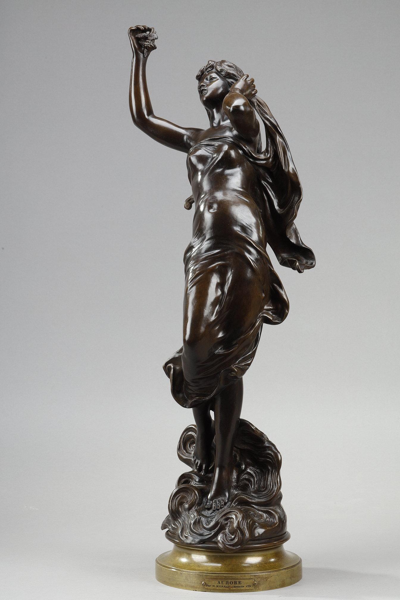 Sculpture en bronze d'après Hippolyte Moreau, « Dawn » en vente 1