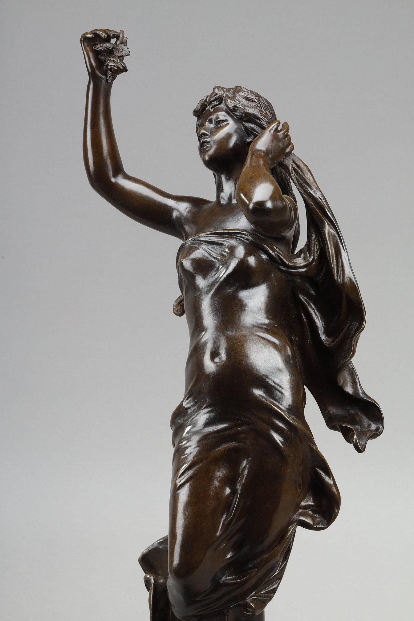 Sculpture en bronze d'après Hippolyte Moreau, « Dawn » en vente 2