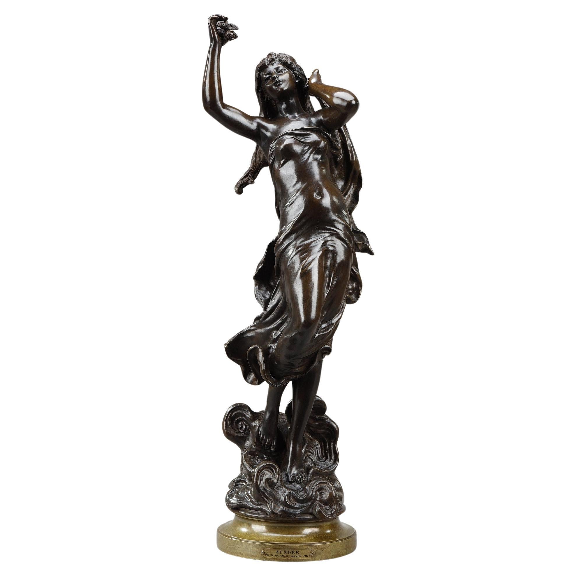 Bronze sculpture, after Hippolyte Moreau, "Dawn" For Sale