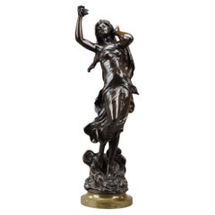 Antique Bronze sculpture, after Hippolyte Moreau, "Dawn"