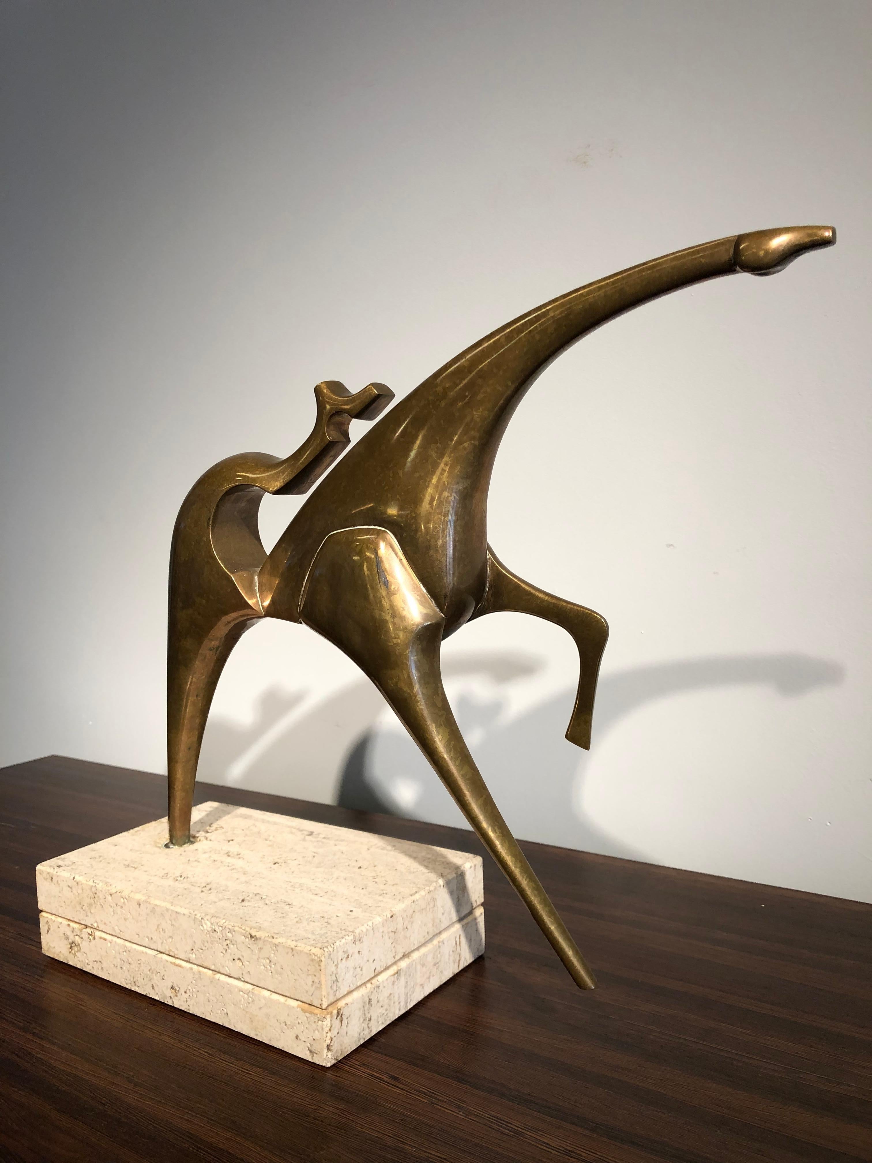 Modern Bronze Sculpture “Amazon” by Nikos Kessanlis from the seventies 
