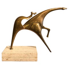 Bronze-Skulptur Amazon von Nikos Kessanlis aus den siebziger Jahren 