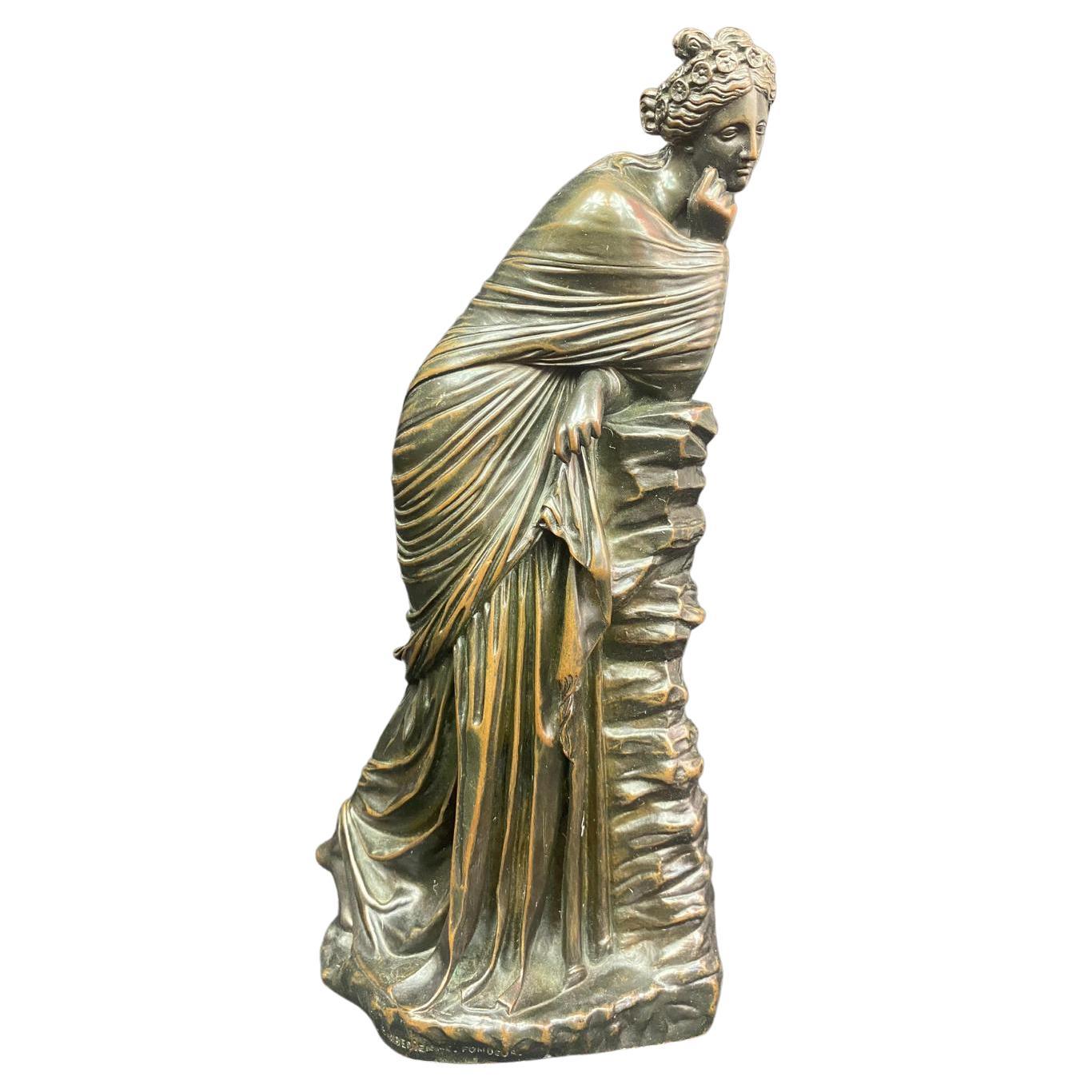 Bronze Sculpture - Ancient Woman - Barbedienne / Colas - France - 19th For Sale