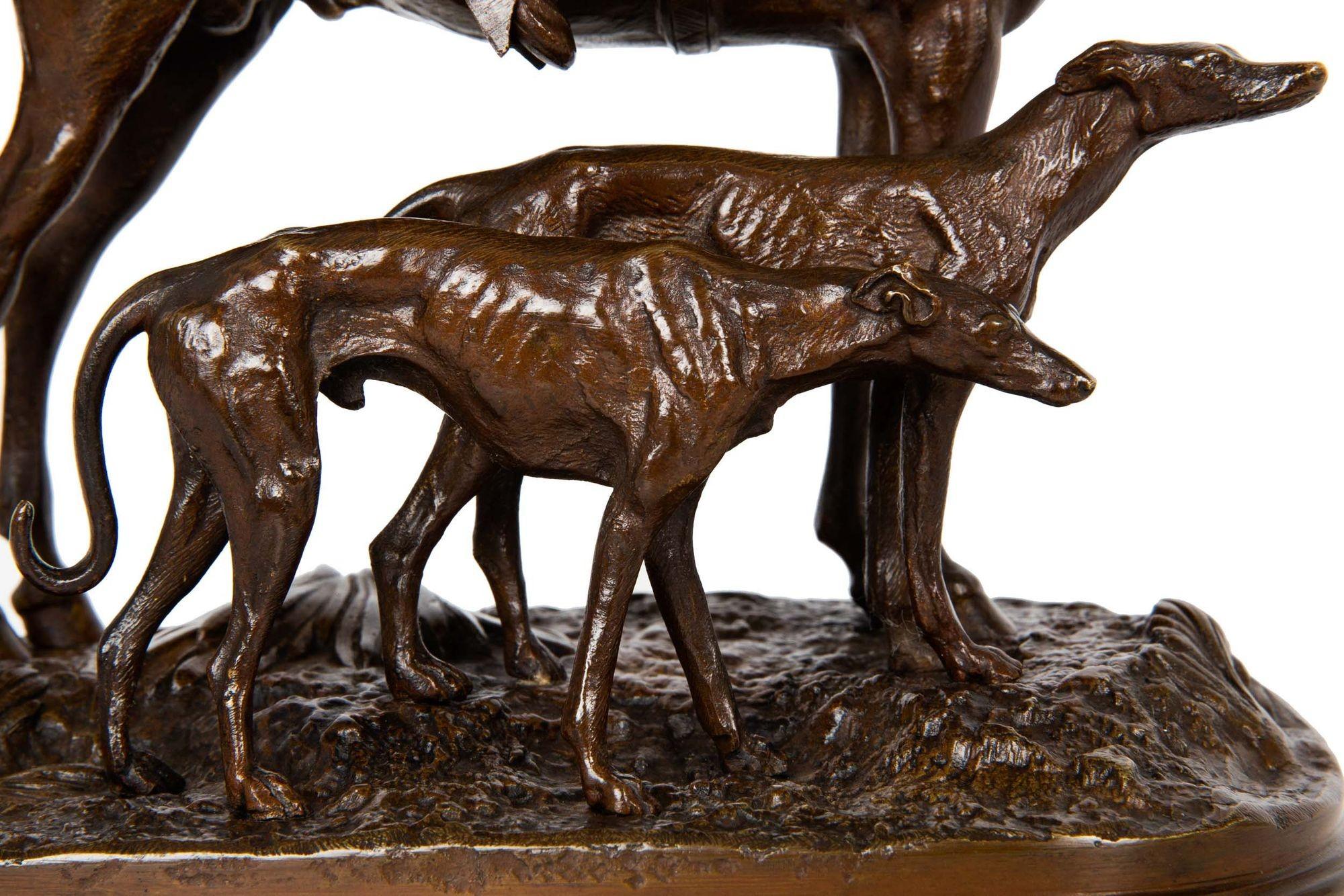 Sculpture en bronze - Chasseur arabe à cheval par Alfred Dubucand 3