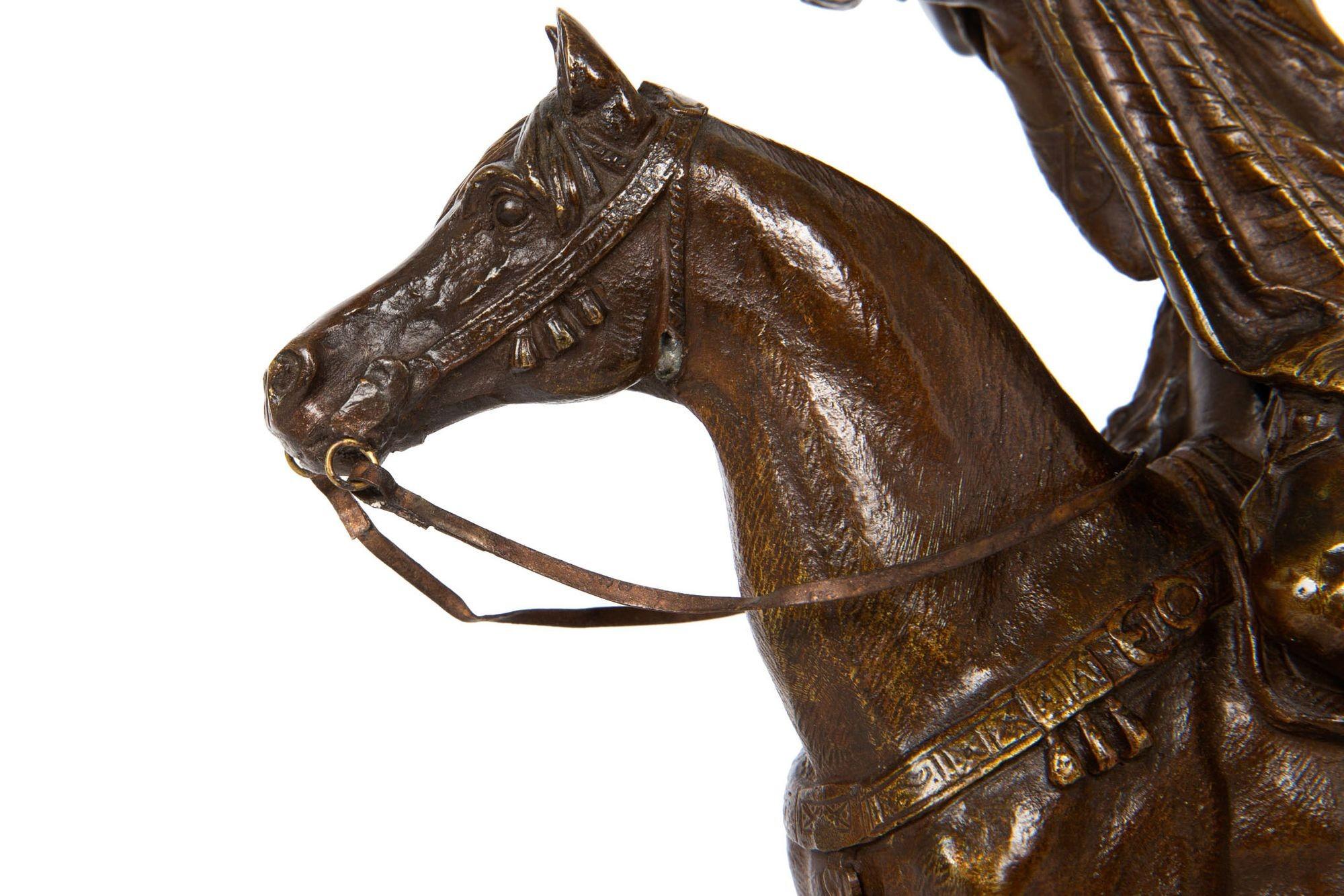 Bronze Sculpture “Arab Hunter on Horseback” by Alfred Dubucand 7