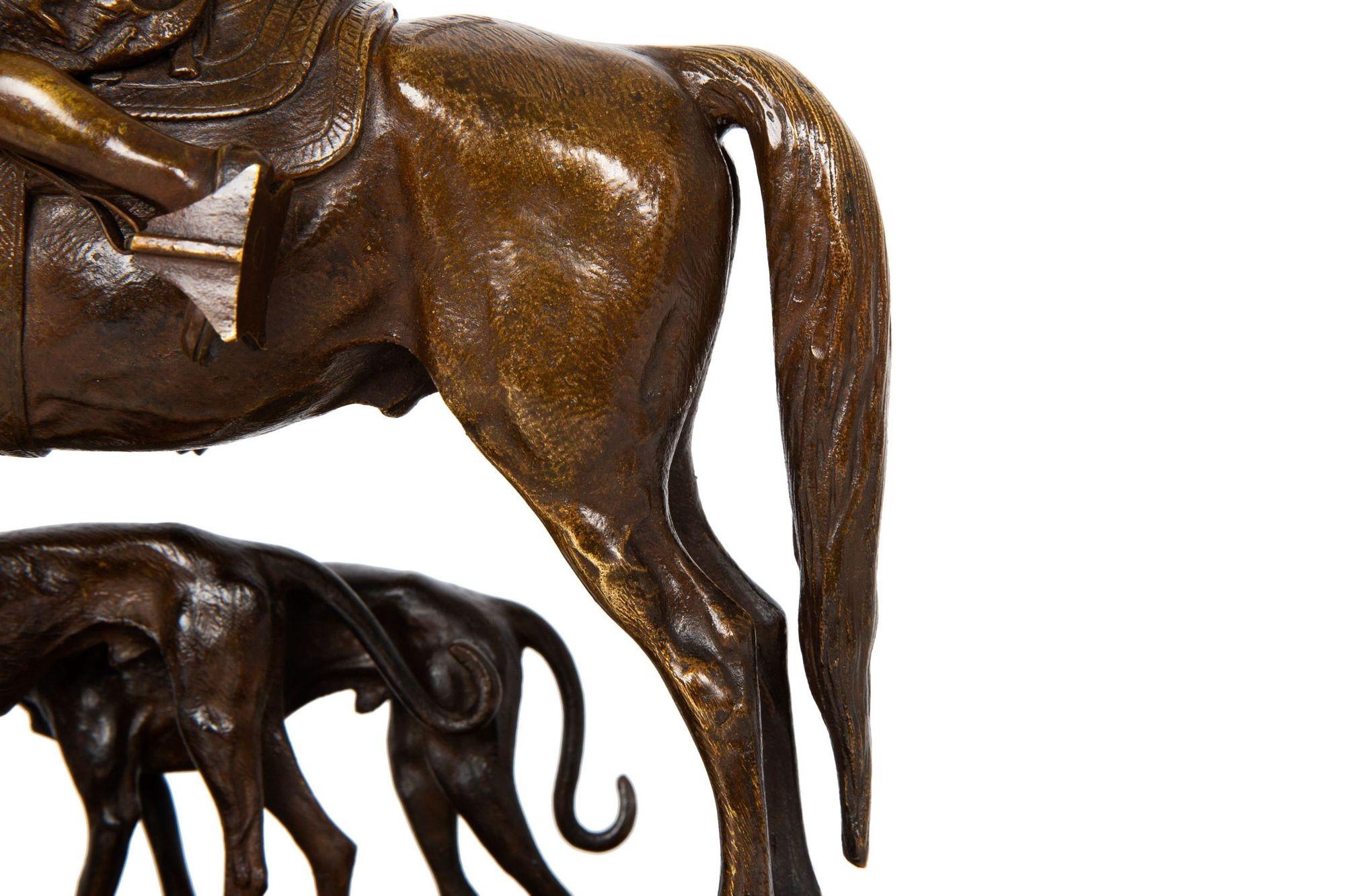 Sculpture en bronze - Chasseur arabe à cheval par Alfred Dubucand 9