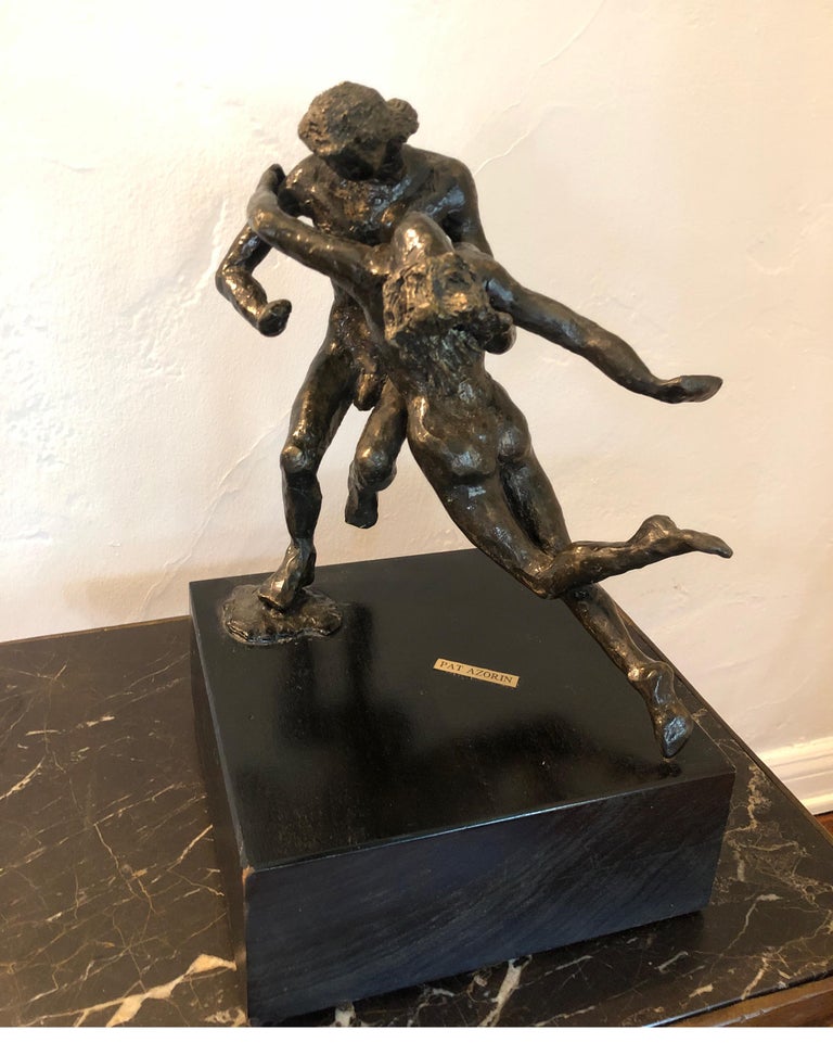 Bronze Sculpture Art Deco Nude Male and Female Ballet Dancers, Degas Style For Sale 5