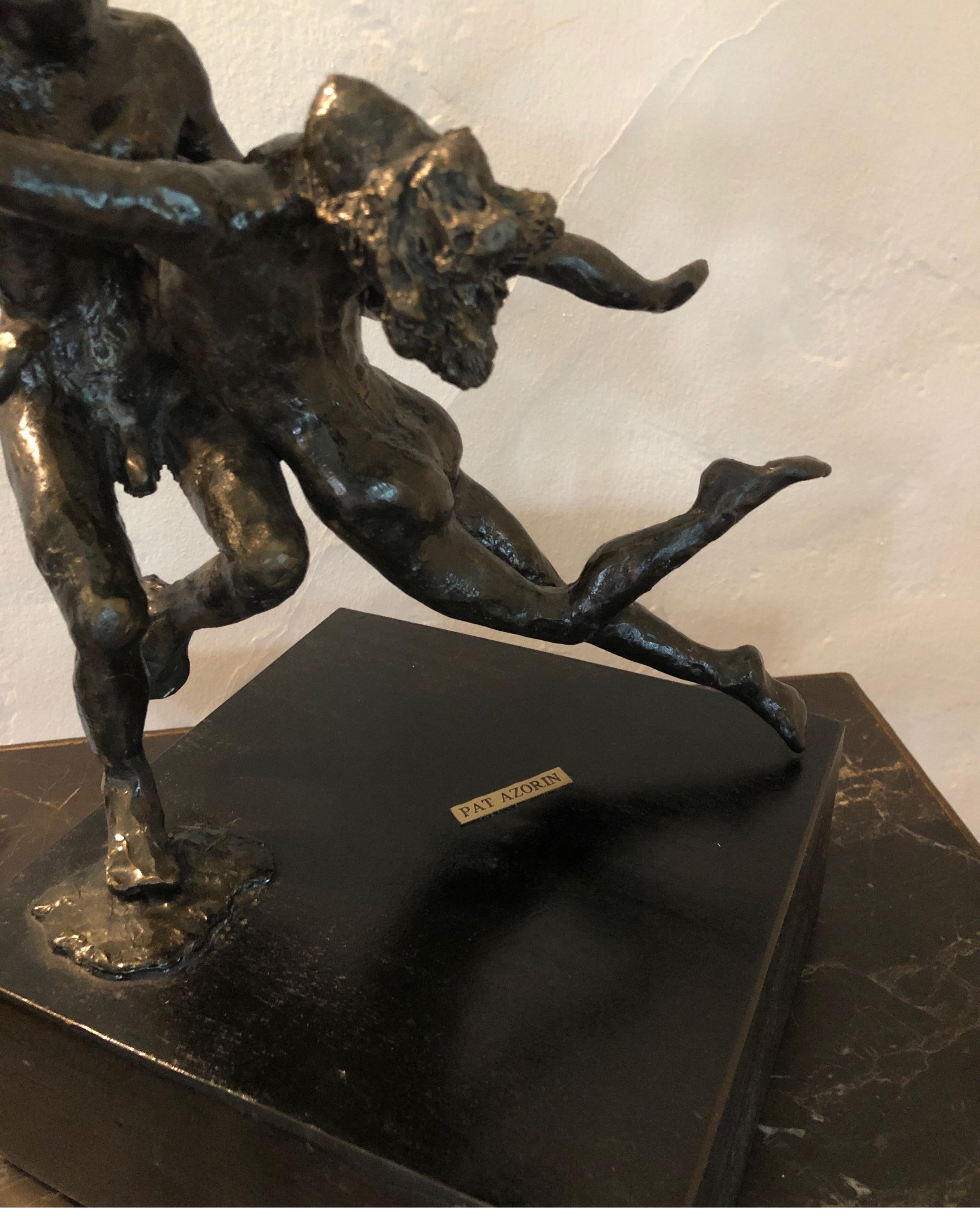 Unknown Bronze Sculpture Art Deco Nude Male and Female Ballet Dancers, Degas Style