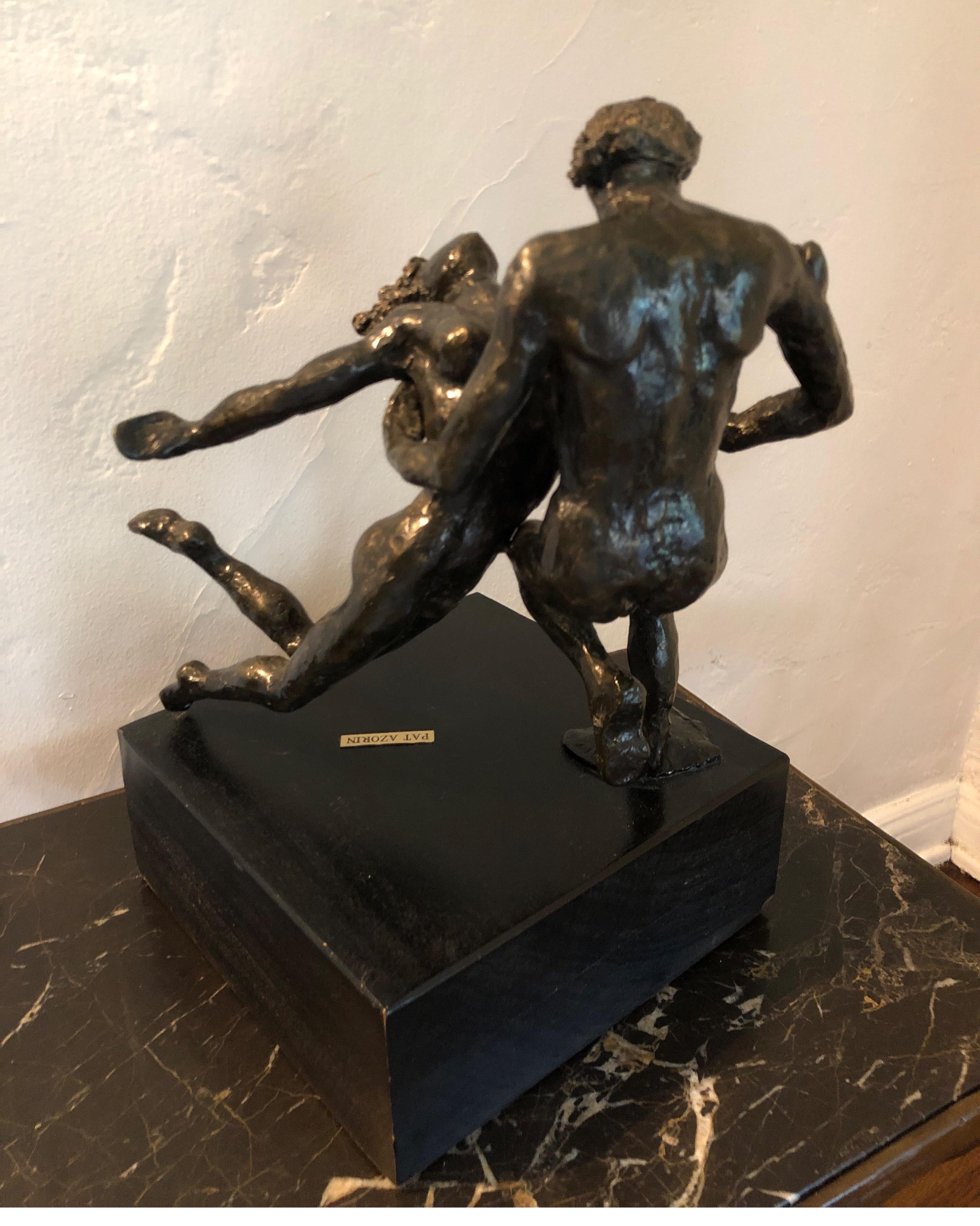 19th Century Bronze Sculpture Art Deco Nude Male and Female Ballet Dancers, Degas Style