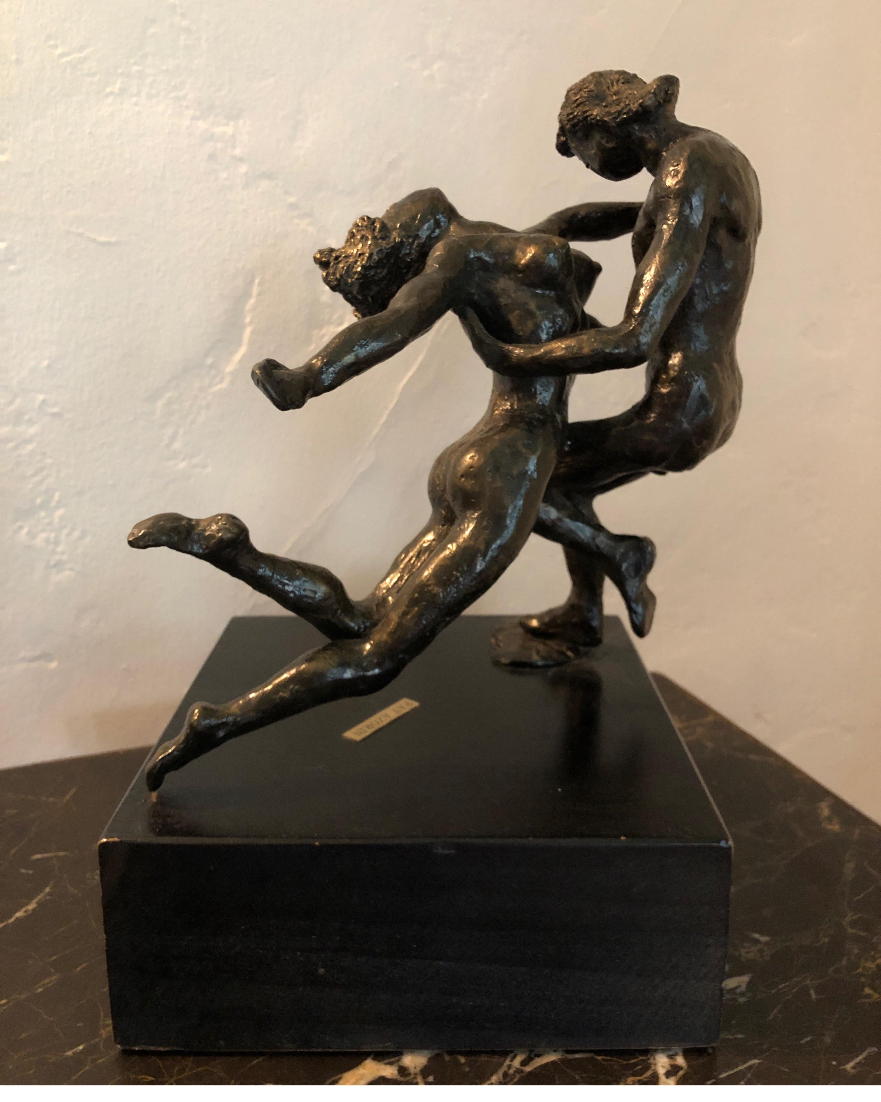 Bronze Sculpture Art Deco Nude Male and Female Ballet Dancers, Degas Style 2