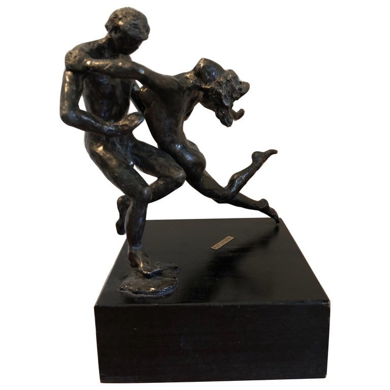 Bronze Sculpture Art Deco Nude Male and Female Ballet Dancers, Degas Style For Sale