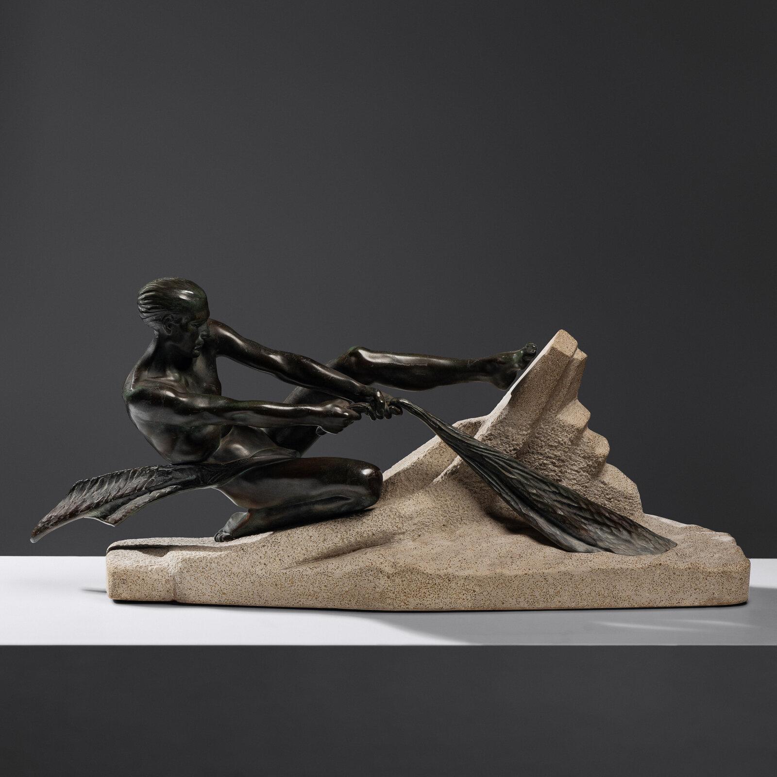 Art Déco Scultura in bronzo 
