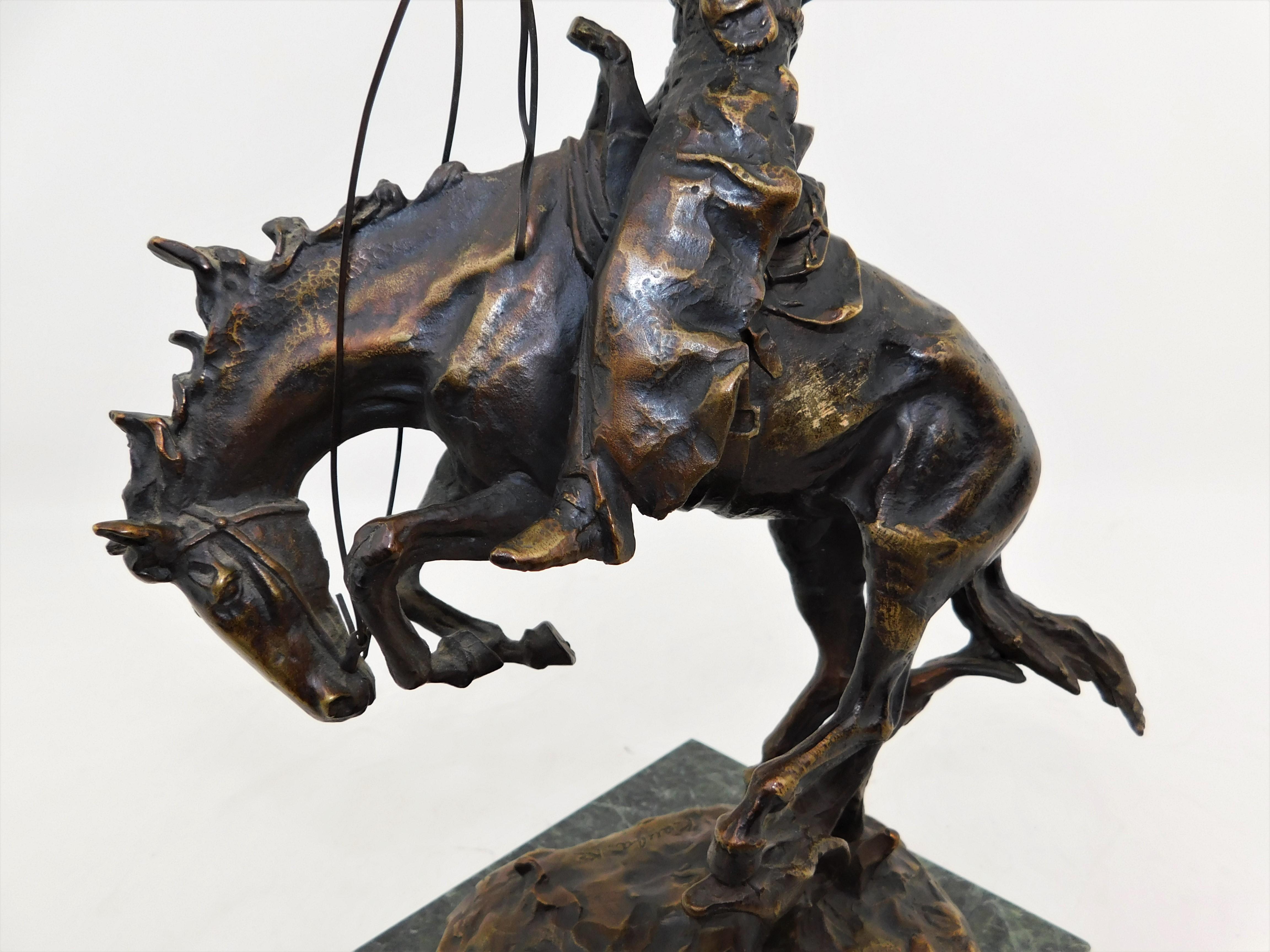 Bronze Sculpture Austrian Carl Kauba Rodeo Cowboy Marble, circa 1900 For Sale 9