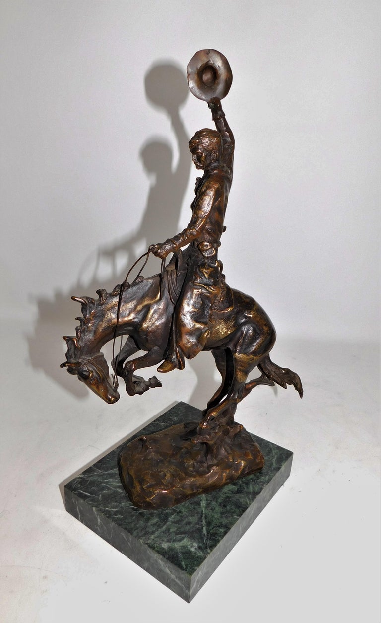 Bronze Sculpture Austrian Carl Kauba Rodeo Cowboy Marble, circa 1900 ...