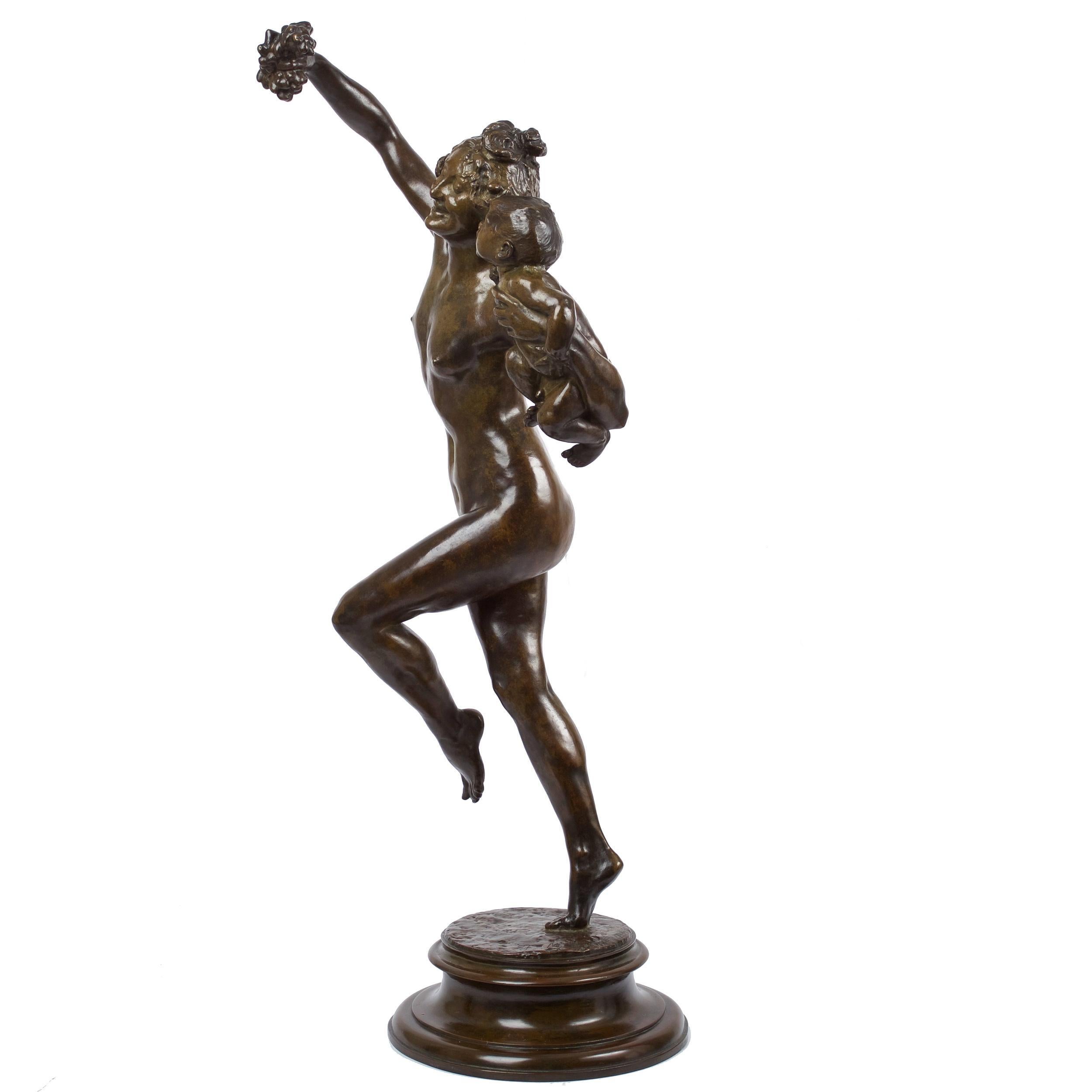 The original model of Bacchante and Infant Faun, conceived in 1893 and cast in 1894, was larger than life-size and measured roughly 83