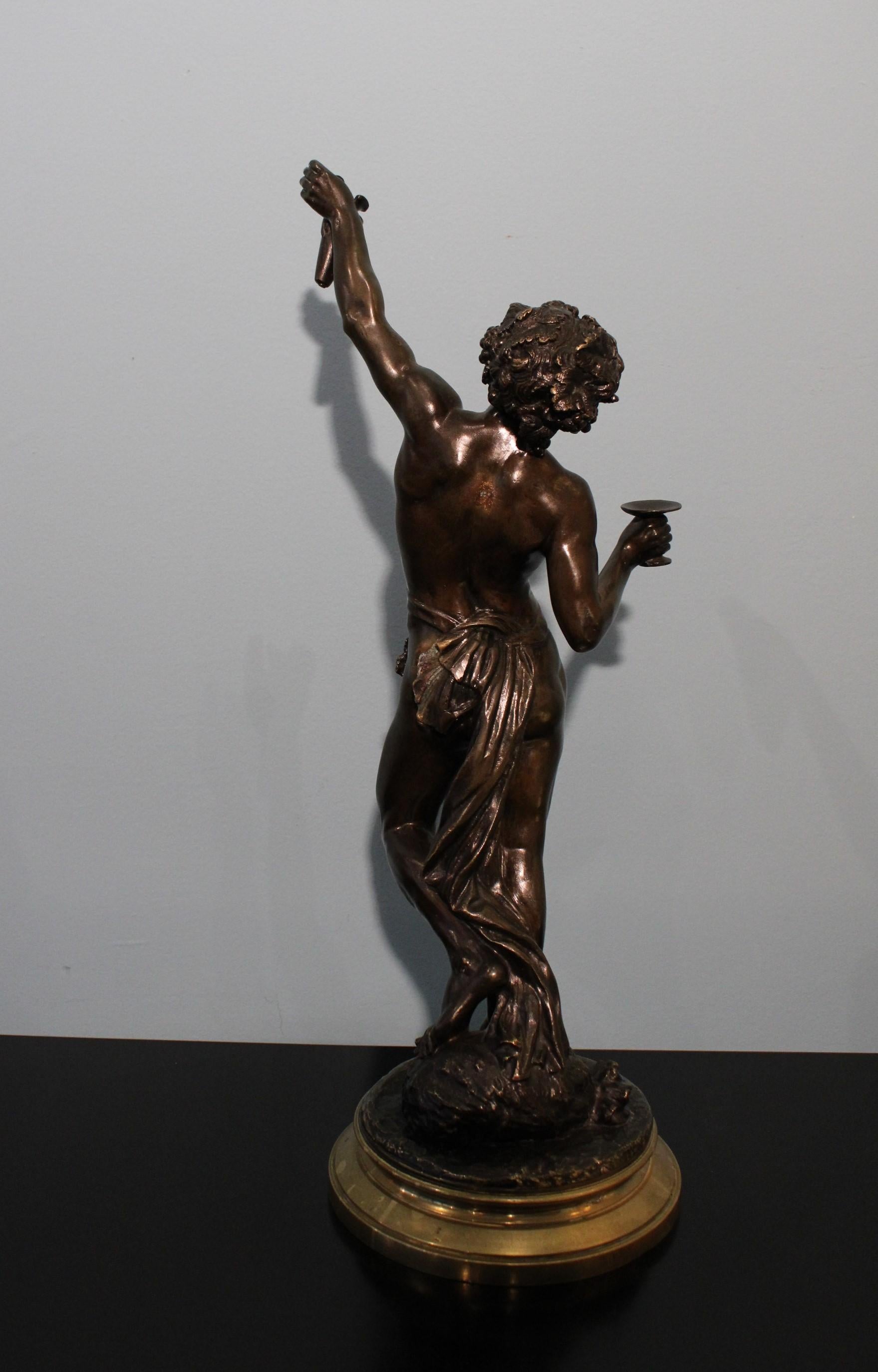 Bronze Sculpture Bacchus by Jacques Marin 1