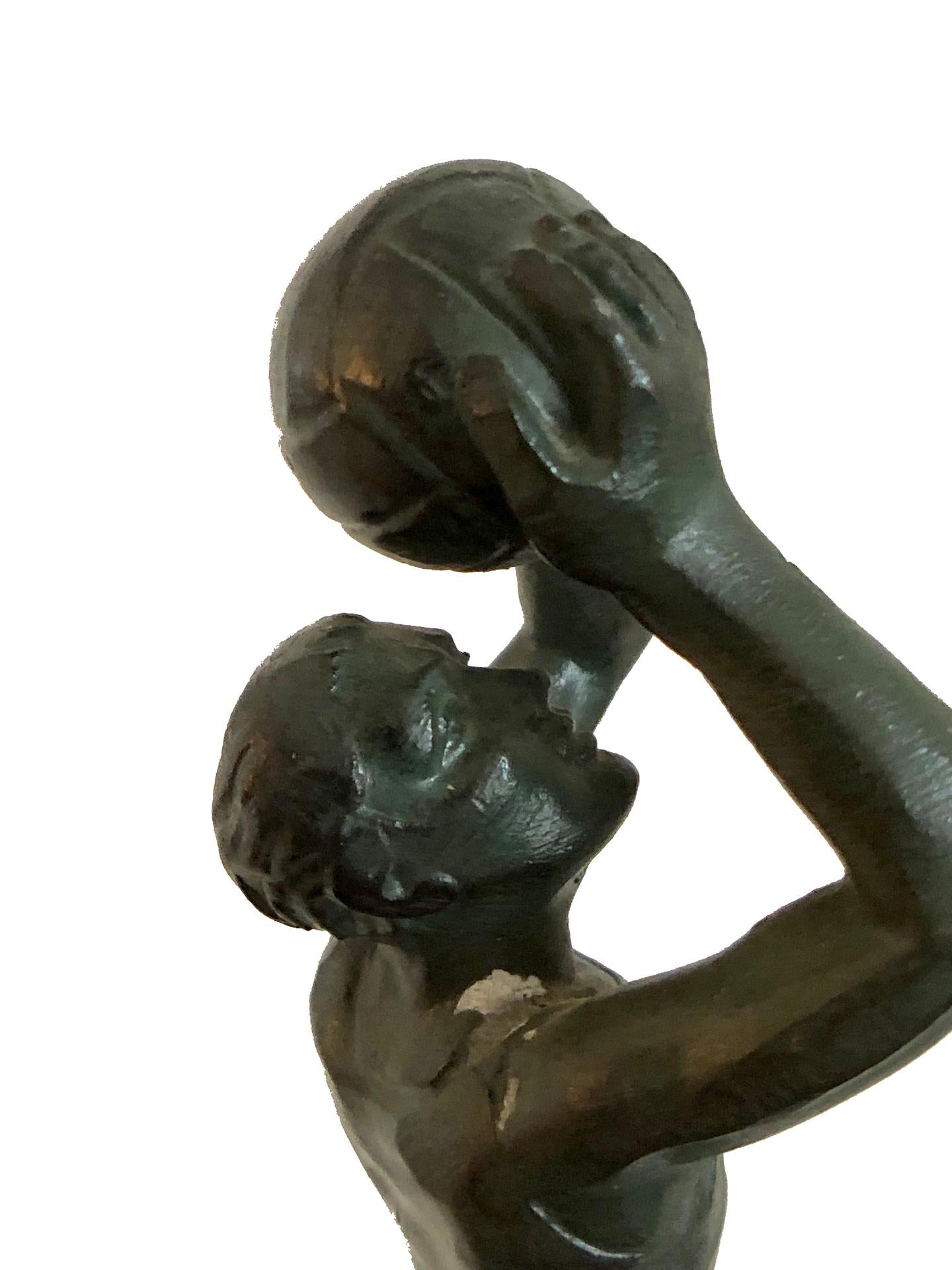 Bronze Sculpture Basketball Sportsman, Art Deco, France, 1930s 1