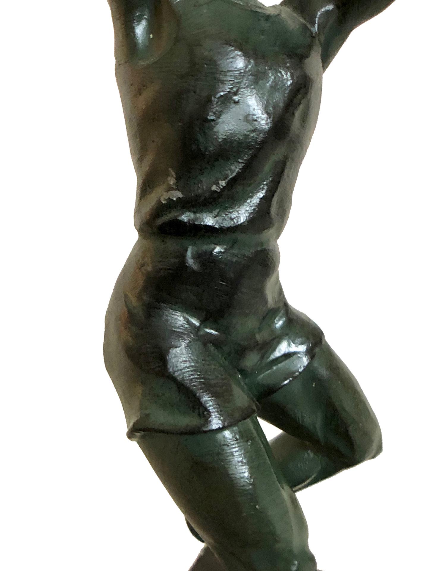 Bronze Sculpture Basketball Sportsman, Art Deco, France, 1930s 2