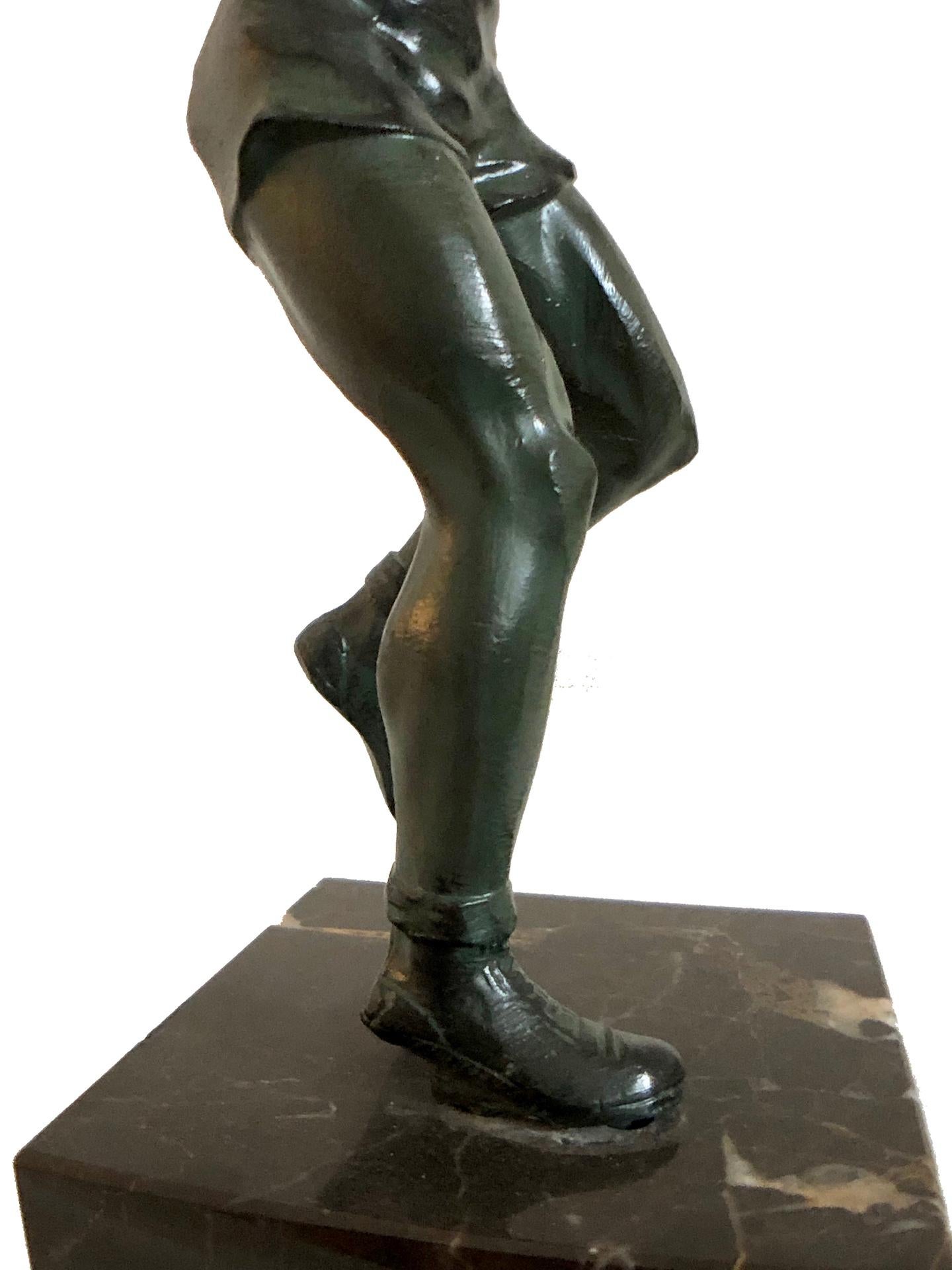 Bronze Sculpture Basketball Sportsman, Art Deco, France, 1930s 3