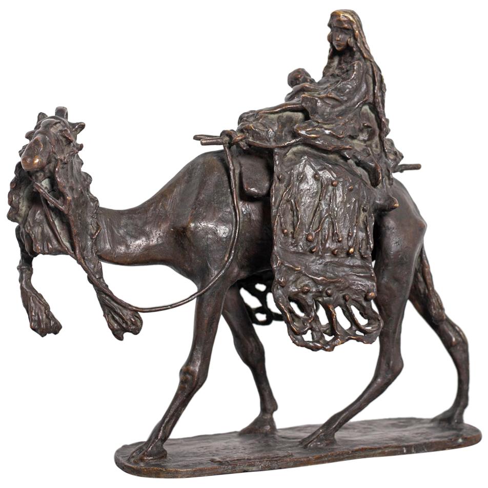 Sculpture en bronze Bedouin Maternity d'Ernesto Bazzaro, 1905 en vente
