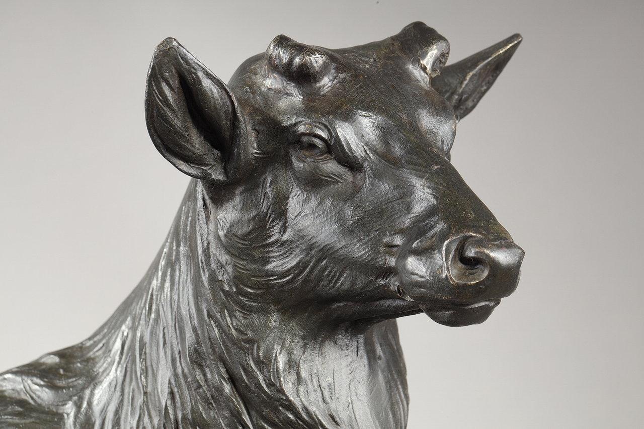  Sculpture en bronze « Big stag after its moult » (Le grand cerf d'après sa moult), C. Paillet, XXe siècle  en vente 3