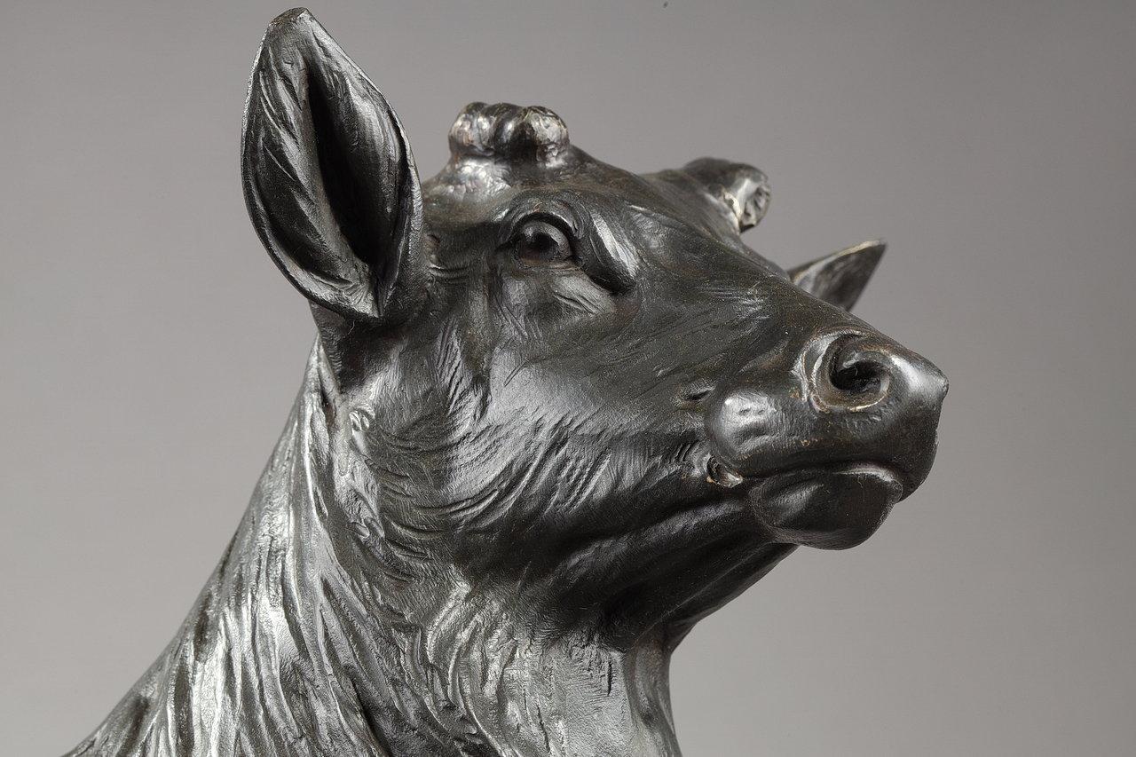  Sculpture en bronze « Big stag after its moult » (Le grand cerf d'après sa moult), C. Paillet, XXe siècle  en vente 4