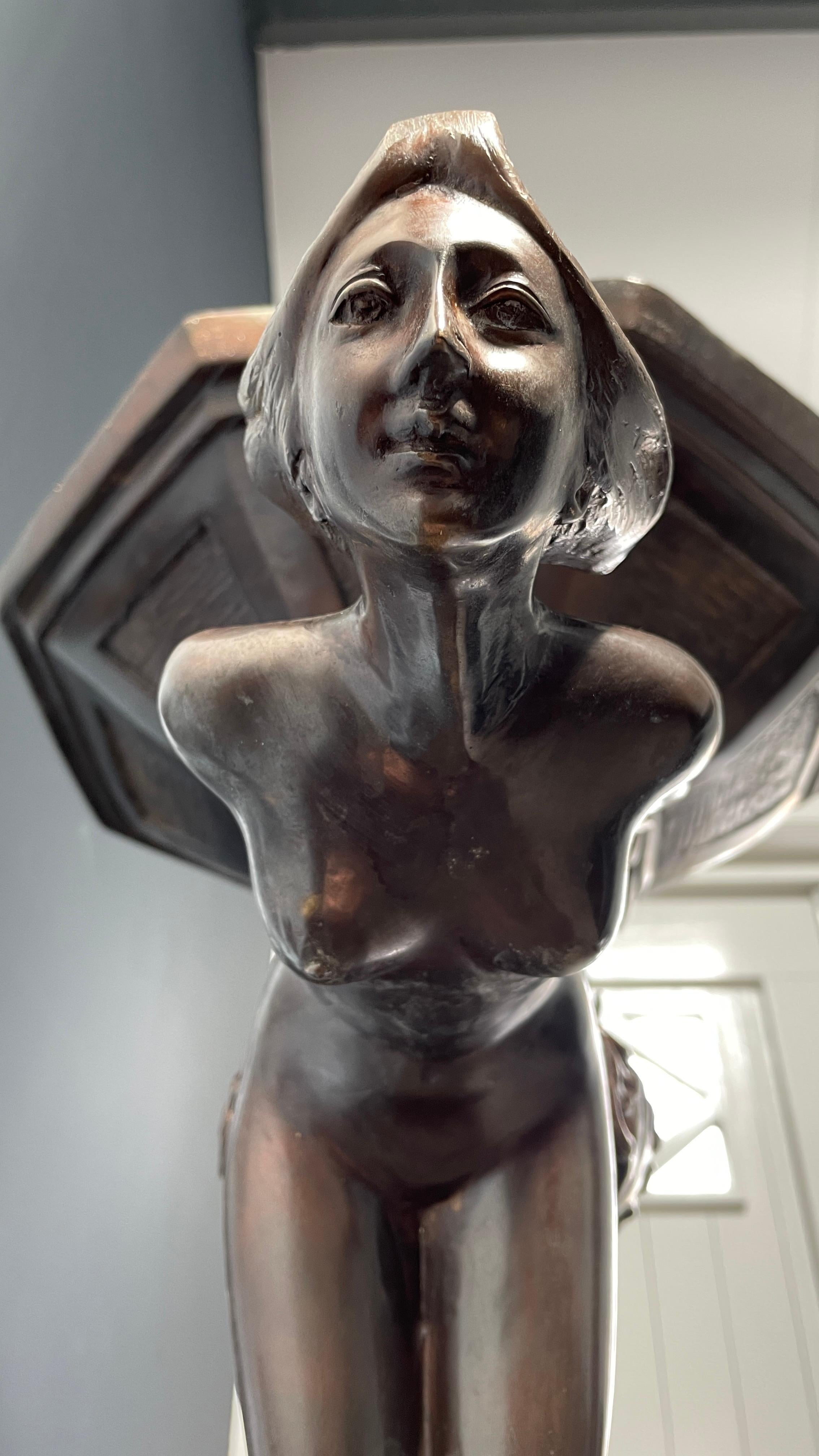 Bague d'oiseau en bronze de l'artiste répertorié Joseph « Guiseppe » d'Aste, vers les années 1920 en vente 2
