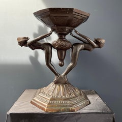 Bronze Sculpture Bird Bath by Listed Artist Joseph 'Guiseppe' d'Aste, c. 1920's