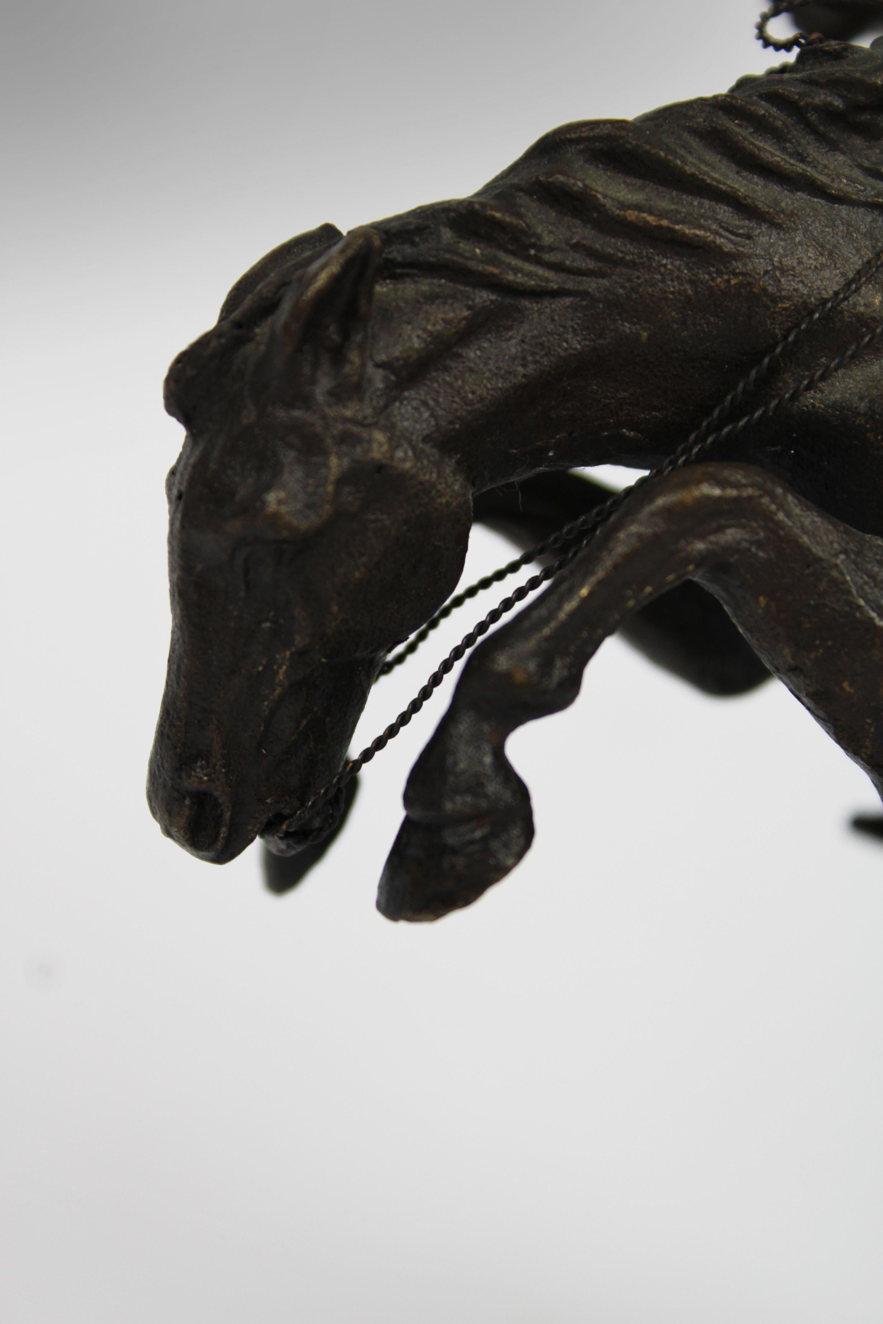 Bronze Sculpture Broncho Buster Cowboy After Frederic Remington 20th Century USA For Sale 5
