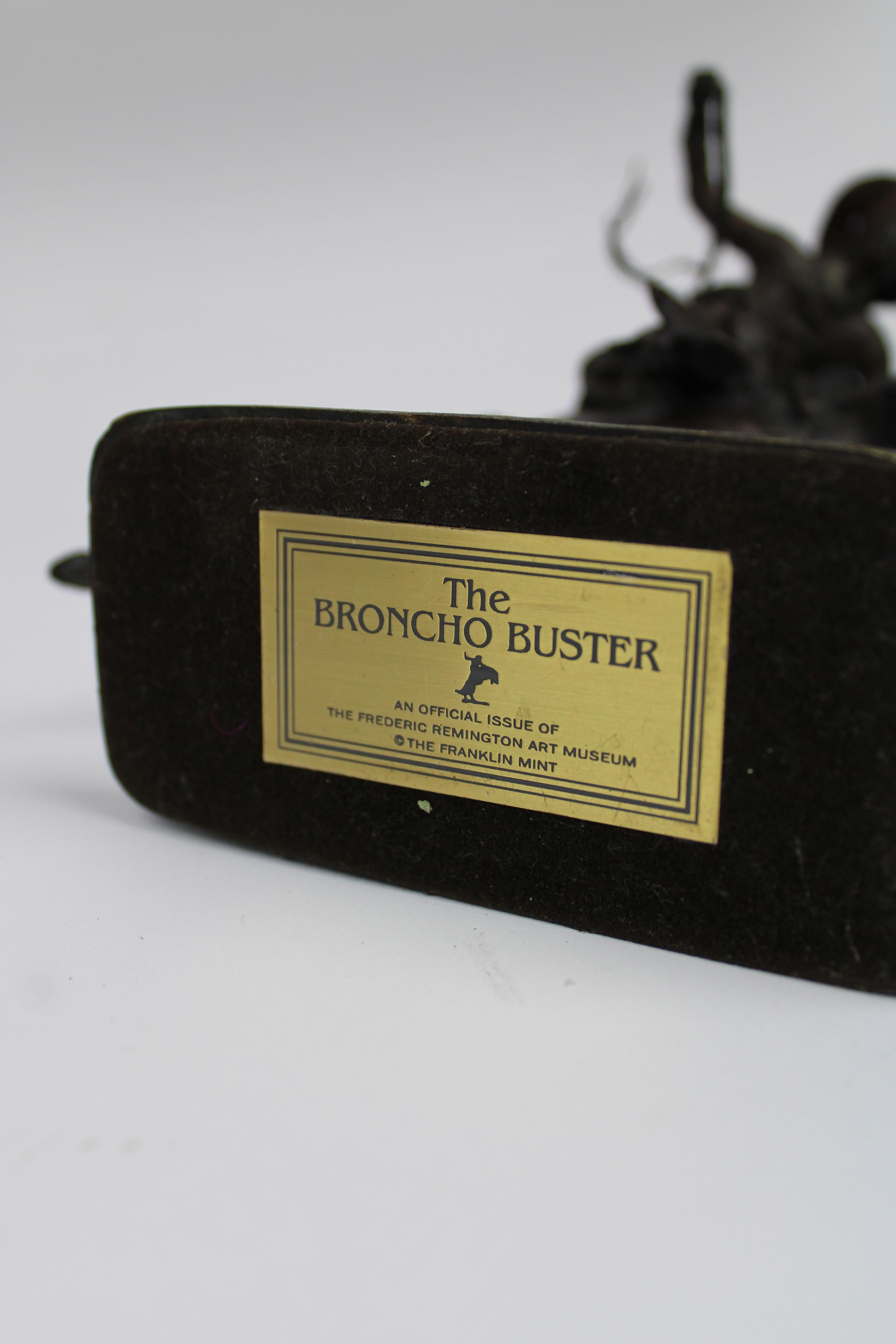 Bronze Sculpture Broncho Buster Cowboy After Frederic Remington 20th Century USA For Sale 6