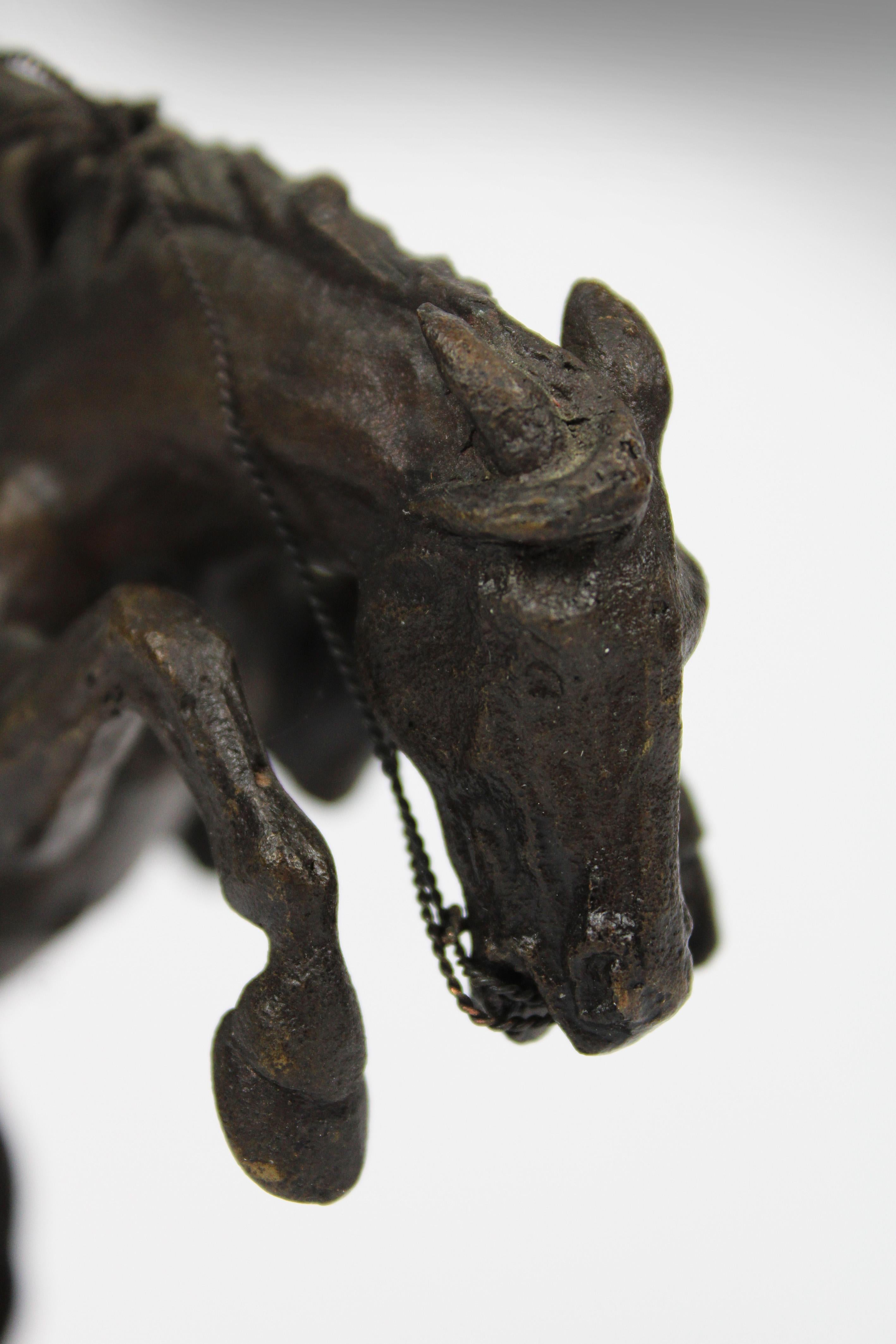 Bronze Sculpture Broncho Buster Cowboy After Frederic Remington 20th Century USA For Sale 1