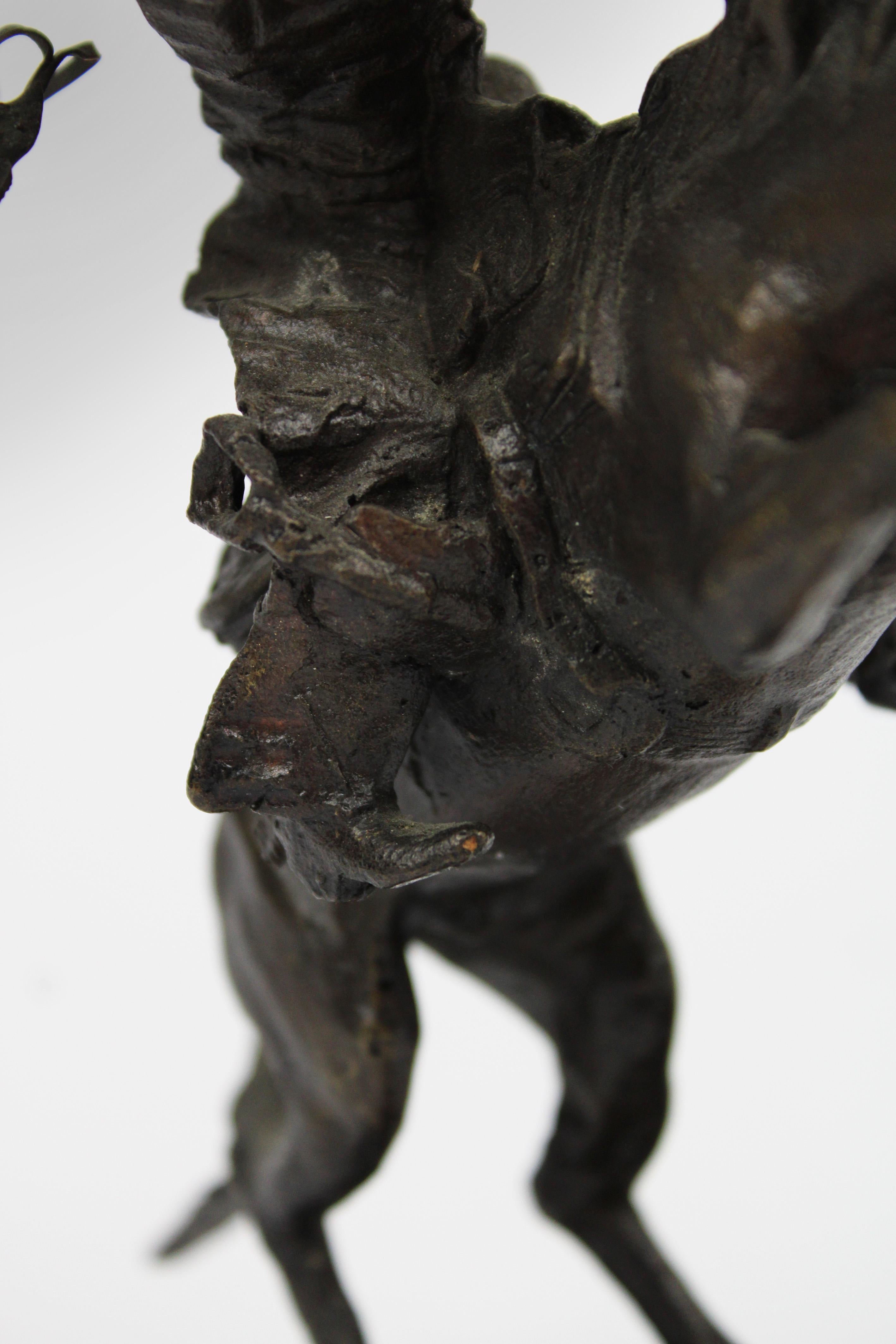 Bronze Sculpture Broncho Buster Cowboy After Frederic Remington 20th Century USA For Sale 2