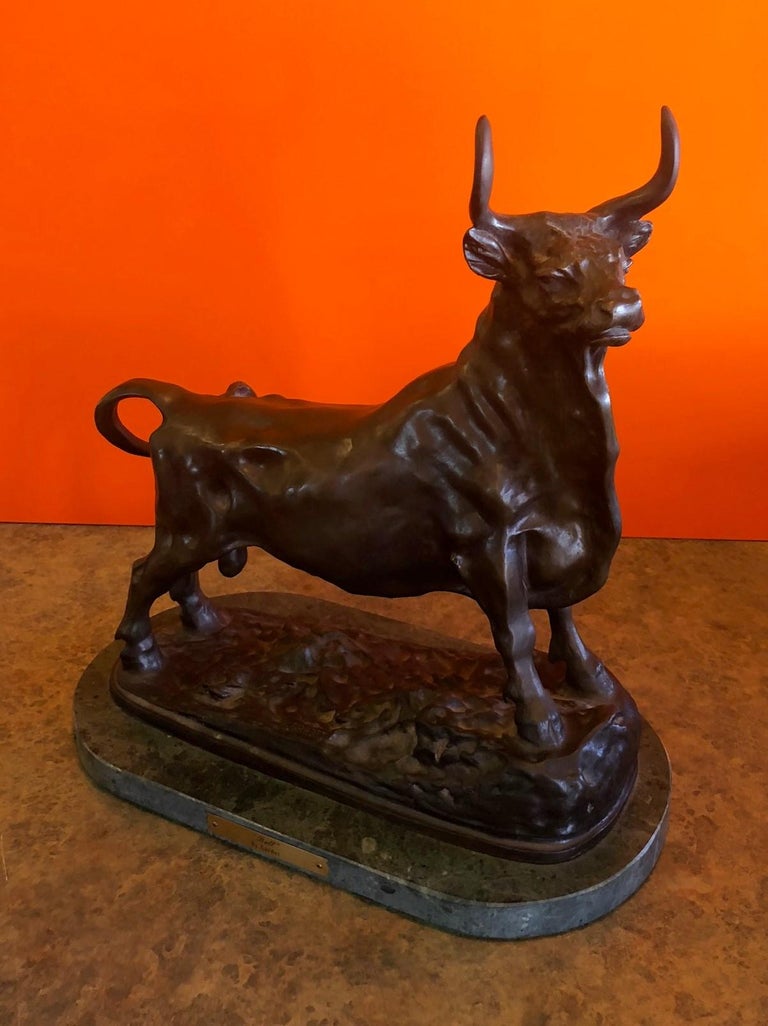 Bronze Sculpture "Bull" by Gardet at 1stDibs
