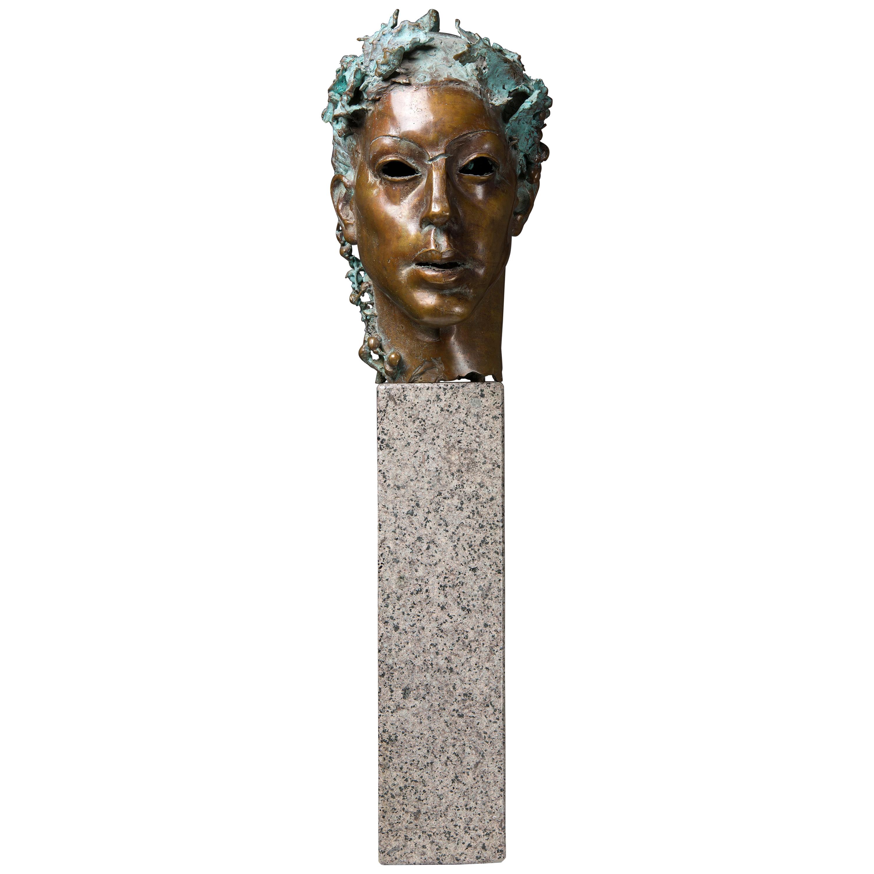 Bronze Sculpture Bust Called "Antique Portrait" For Sale