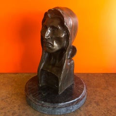 Bronze Sculpture / Bust on Marble Base "The Savage" by Frederic Remington