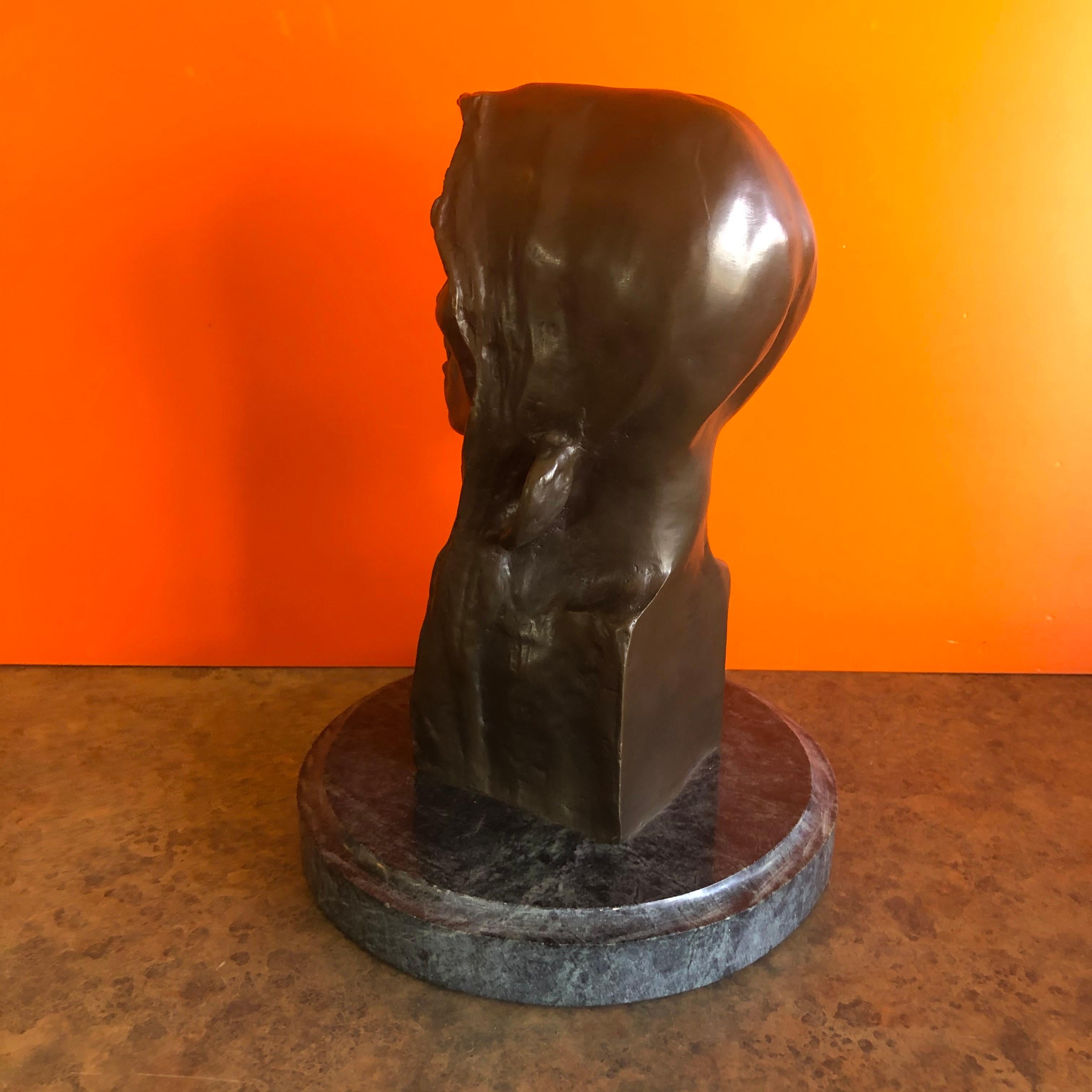 American Bronze Sculpture / Bust on Marble Base 