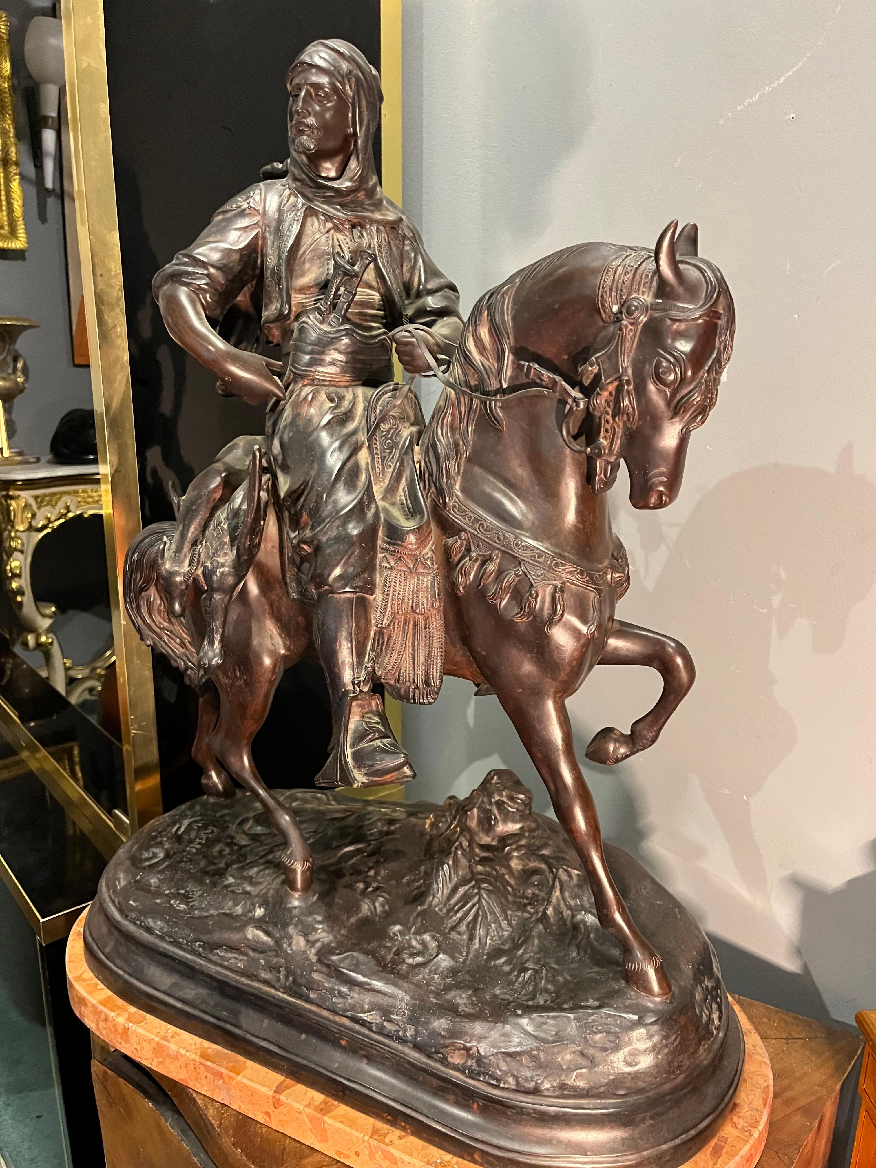 Bronze sculpture by Alfred Barye Bon état - En vente à Catania, IT