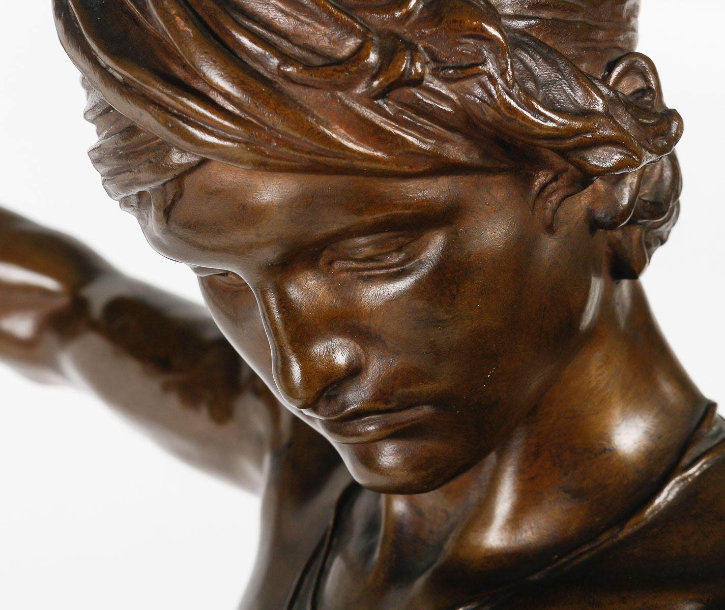 Napoleon III Bronze Sculpture by Antonin Mercier (1845-1916).
