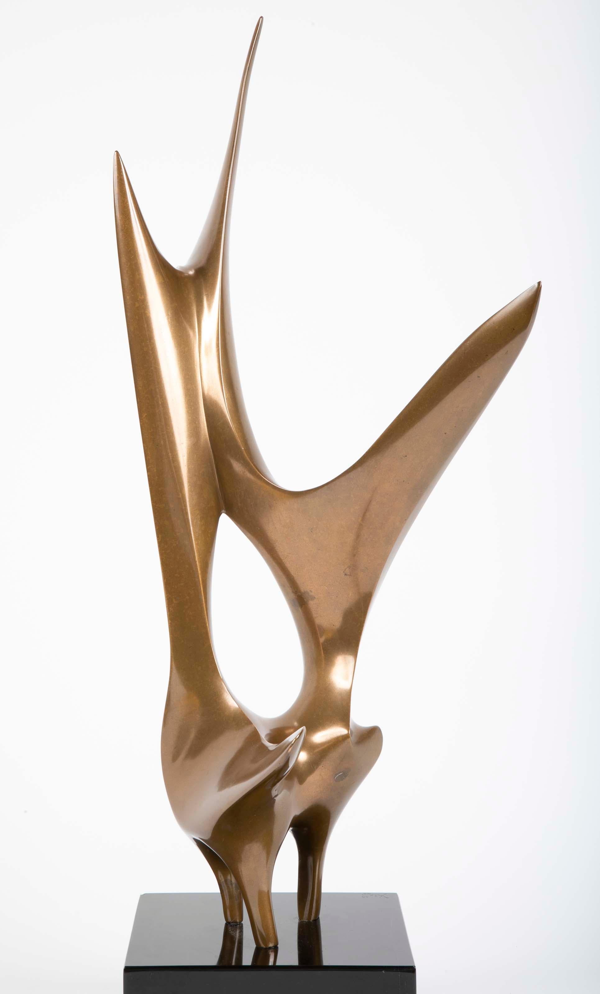 A bronze sculpture by Canadian artist Antonio Grediaga Kieff having beautiful natural bronze patina. Signed.